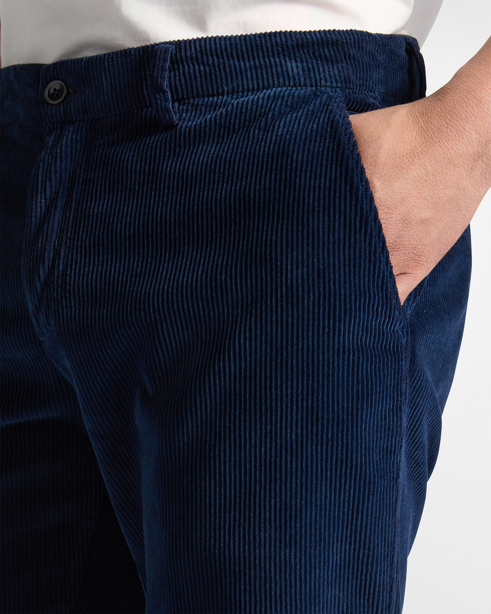Chino Trousers in Corduroy, Navy Blue, large image number 2