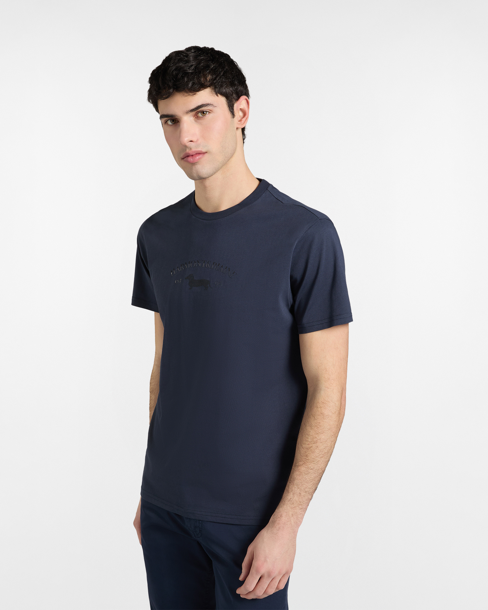 Logotipo en camiseta estilo vintage, Azul, large