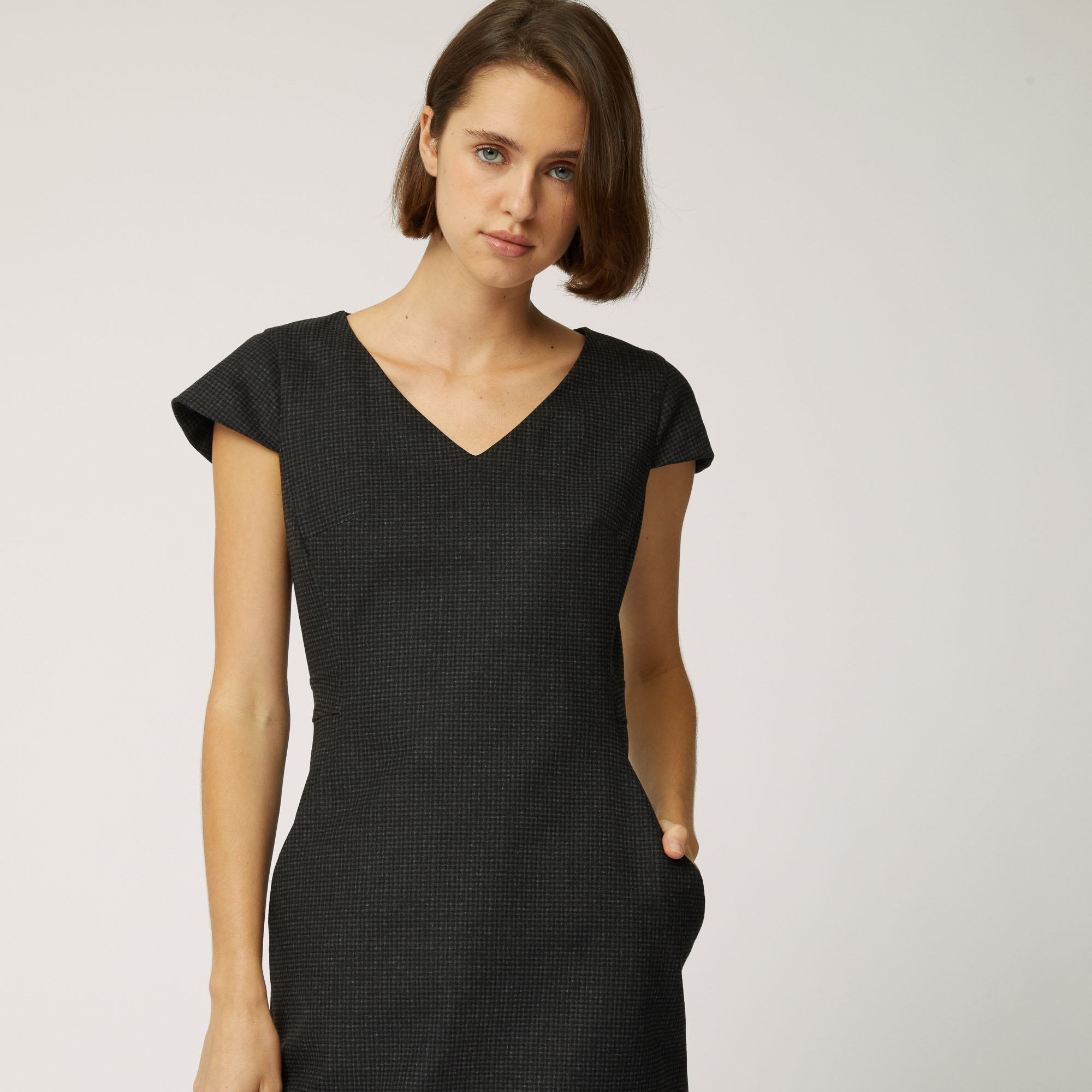 Vestido De Tubo Con Abertura Trasera, Gris, large image number 2