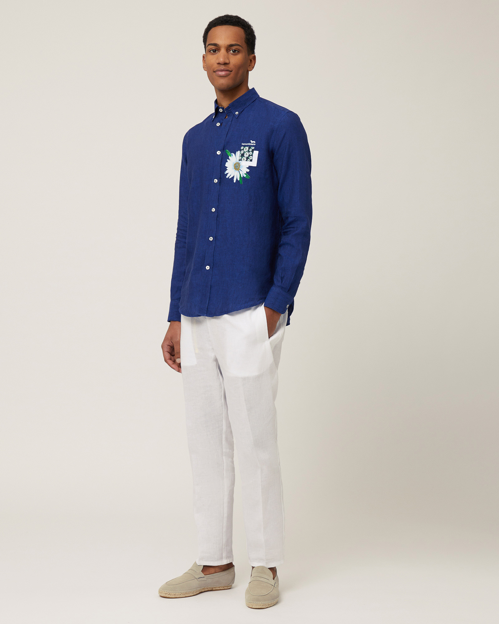 Mare Capsule Linen Shirt, Midnight Blue, large image number 3