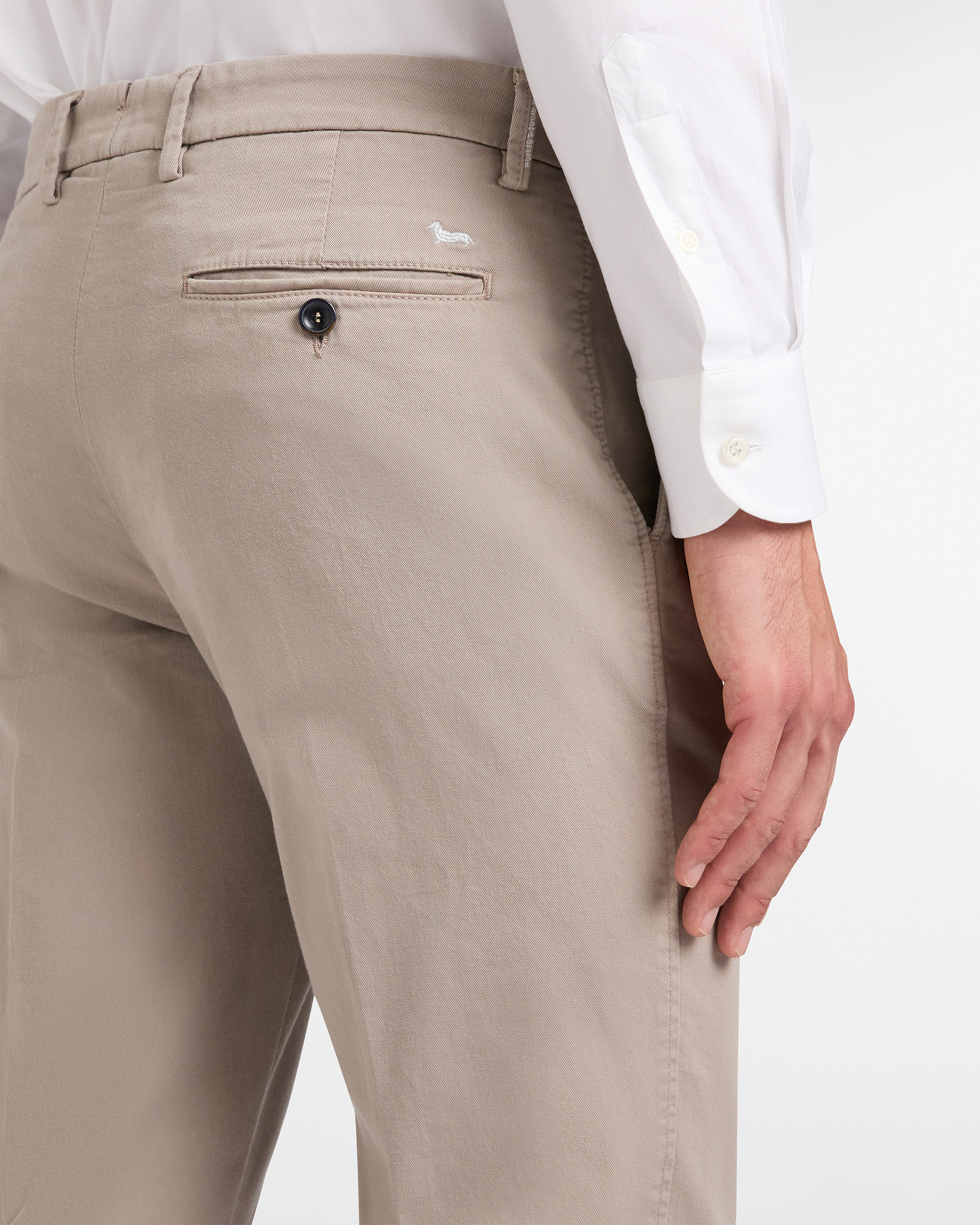 Pantalones Essentials de algodón elástico, Beige, large image number 2