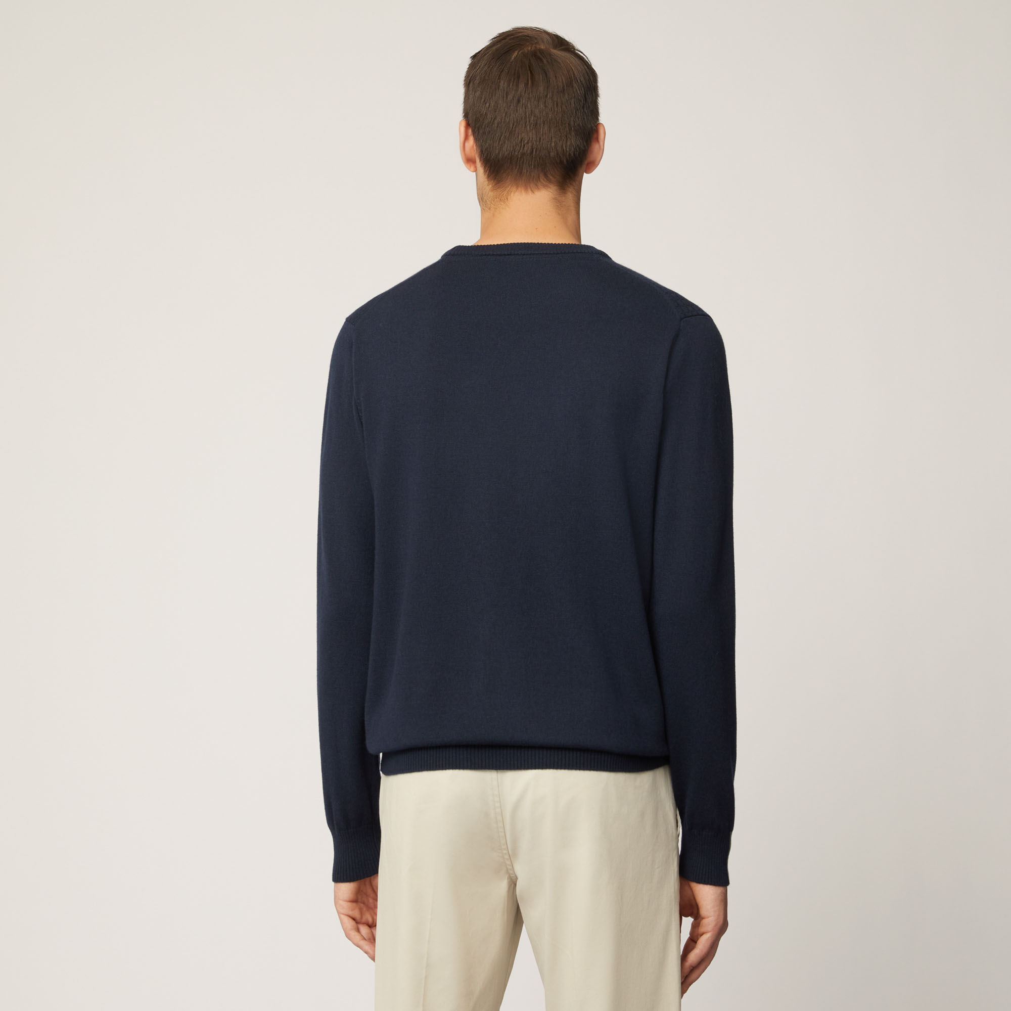Pullover Girocollo In Misto Lana Con Texture 3D, Light Blue, large image number 1