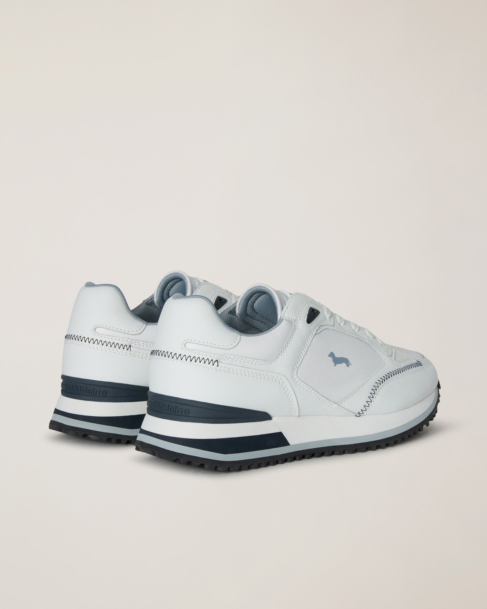 Sneaker mix di materiali, Bianco/Bianco, large image number 2