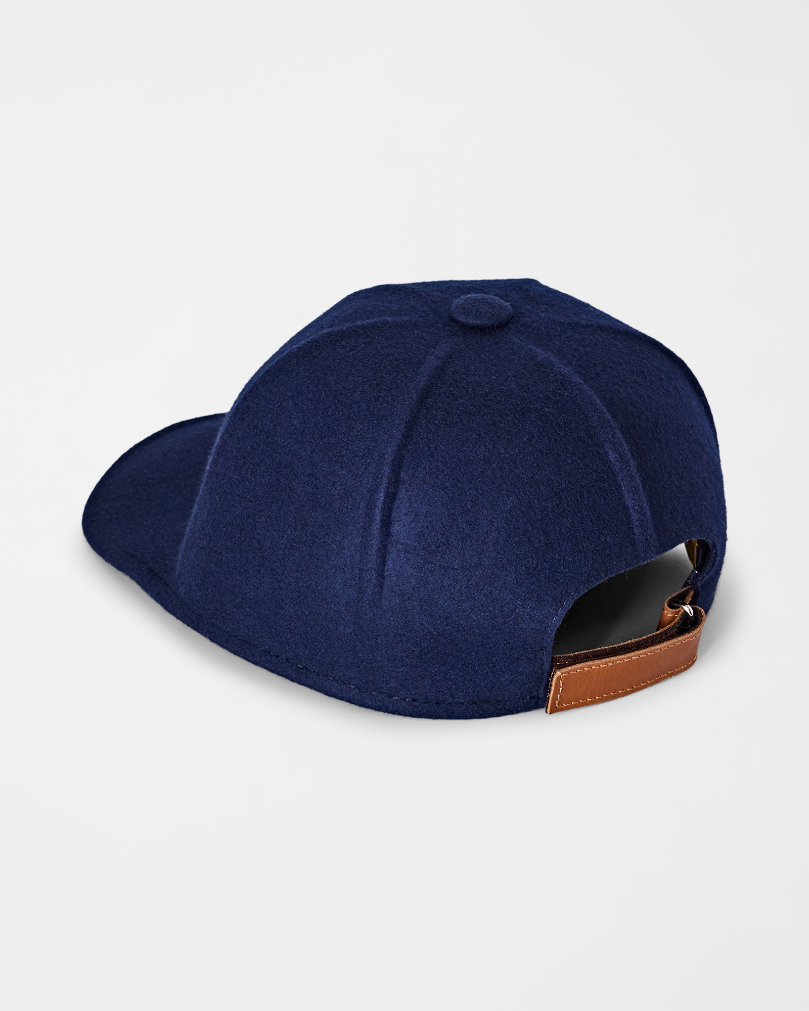 Men&rsquo;s baseball cap in pure wool with a felt-like finish and embroidery, NAVY BLUE, large