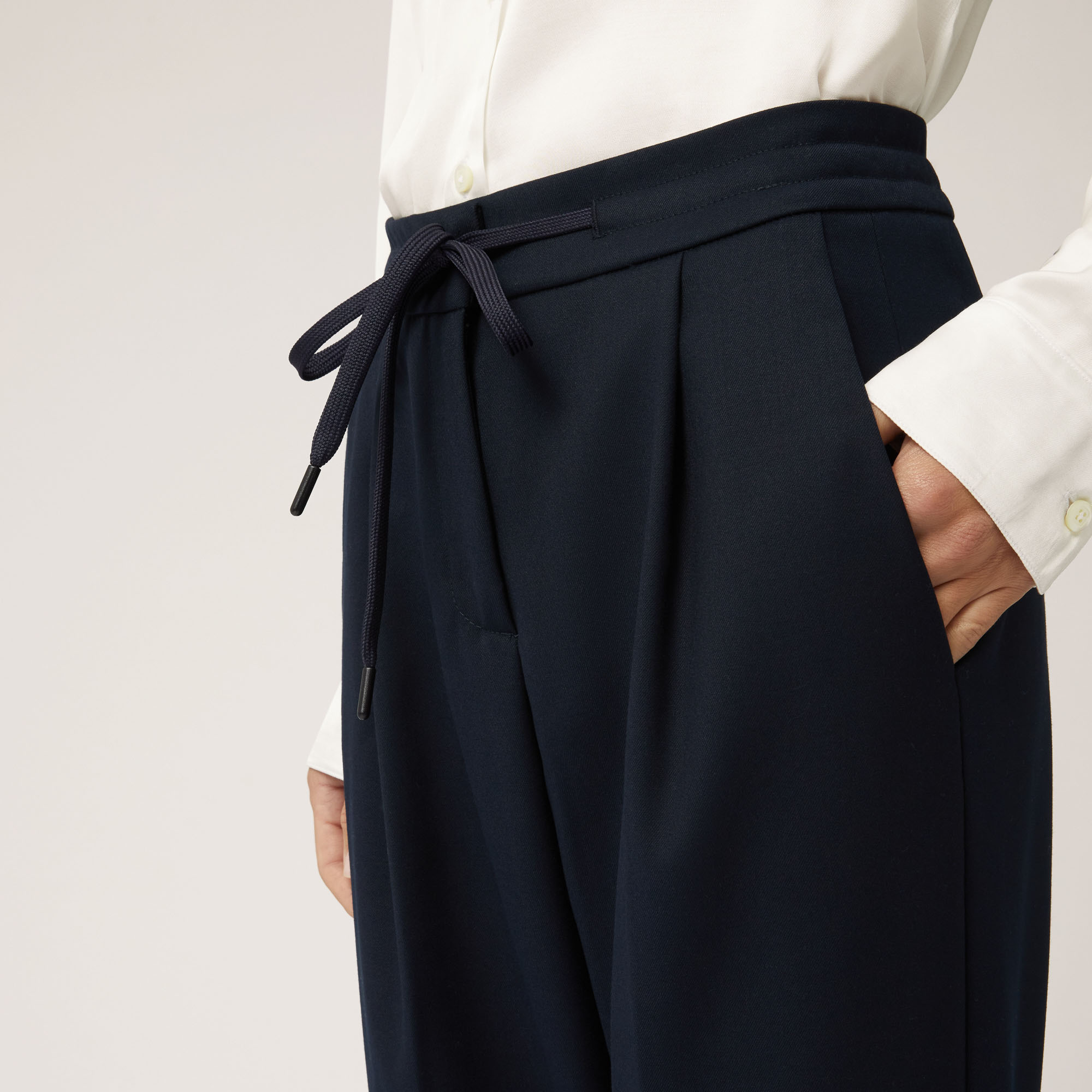 Pantalone Con Coulisse In Vita, Blu Navy, large image number 2