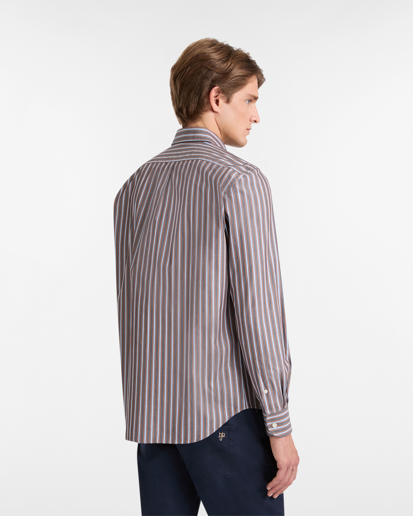 Camicia a Righe in Cotone con Logo Ricamato