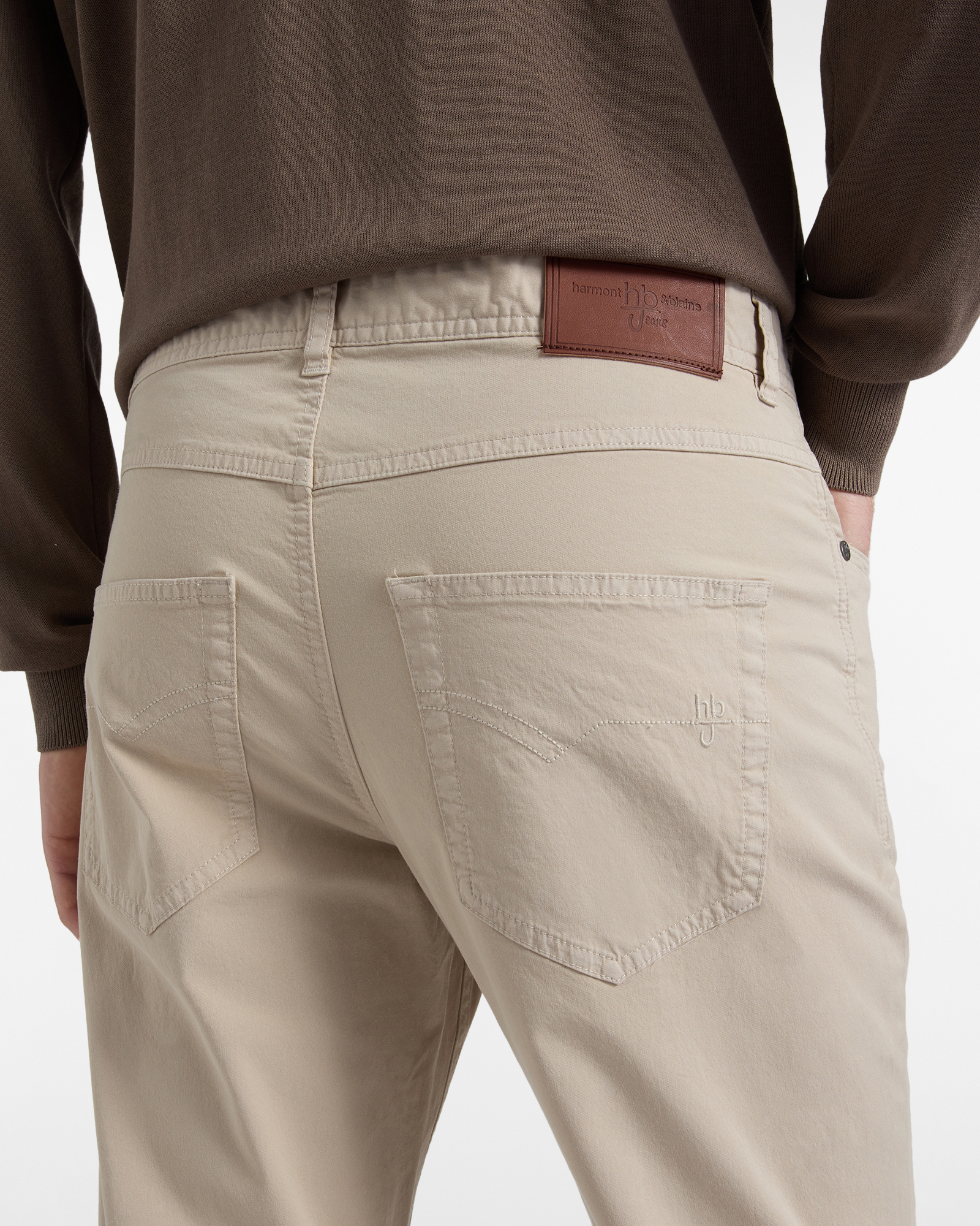 Pantalone Uomo Cinque Tasche in Light Twill Narrow Fit, Beige, large image number 2