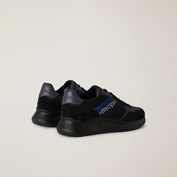 Zapatilla De Ante Y Tejido, Azul, large image number 2