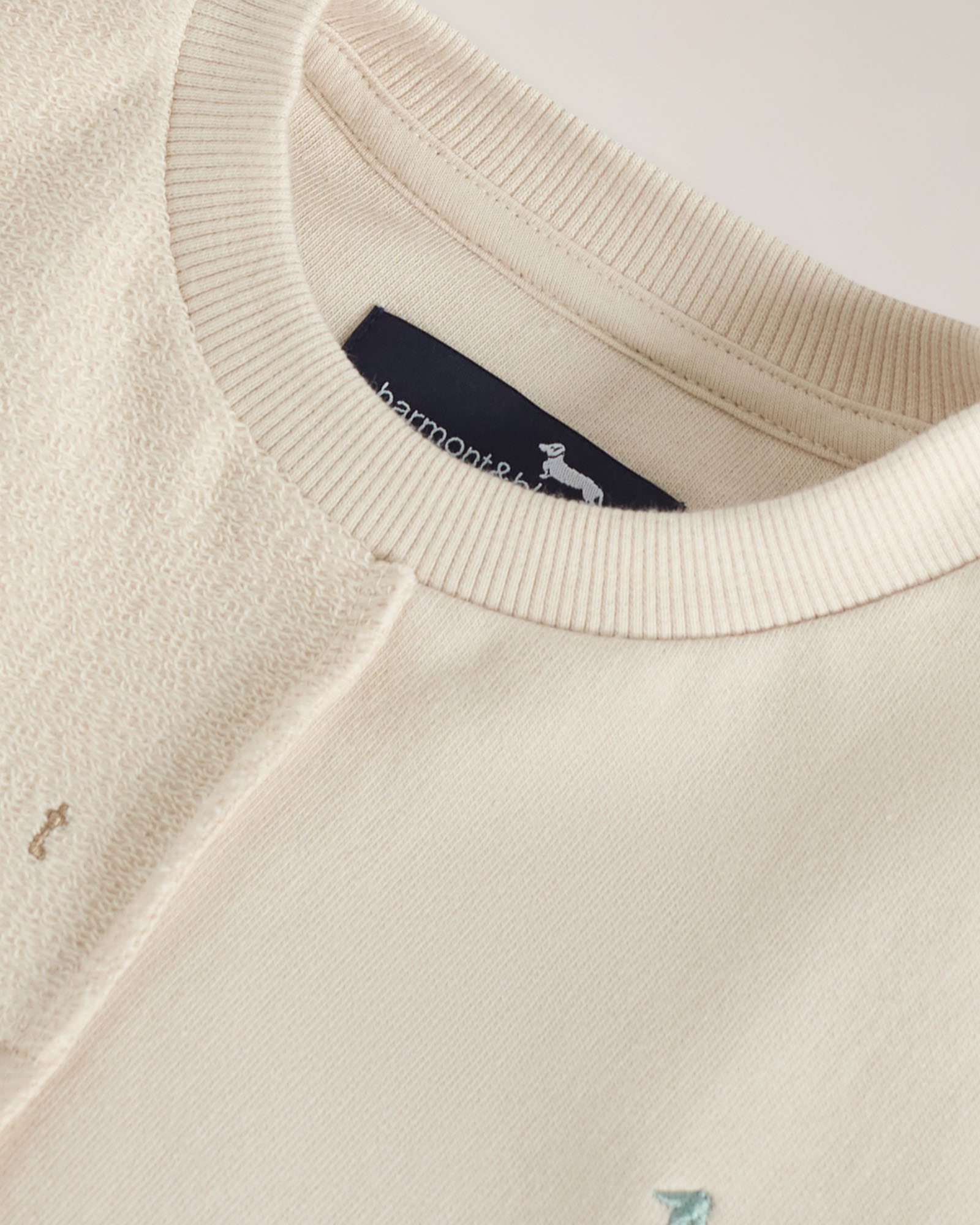 French terry sweatshirt with reverse seams, Beige, large image number 2