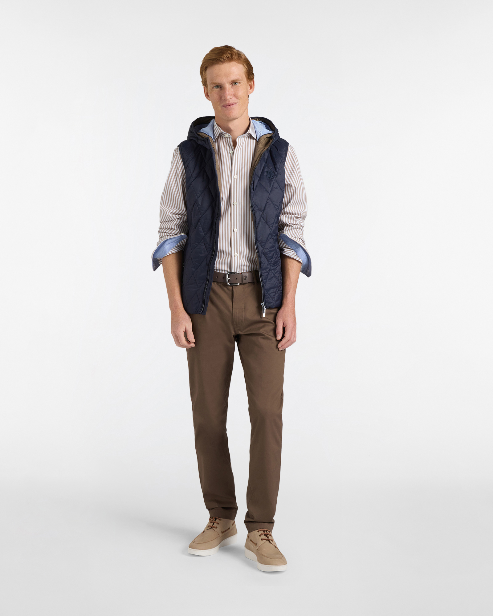 Smanicato Uomo Trapuntato con Cappuccio, Blu scuro, large image number 3