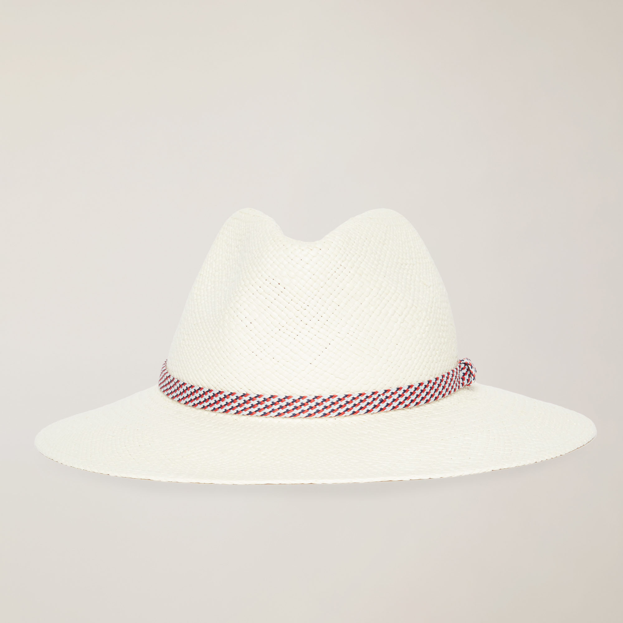 Sombrero fedora de panamá con cinta, Beige, large image number 0