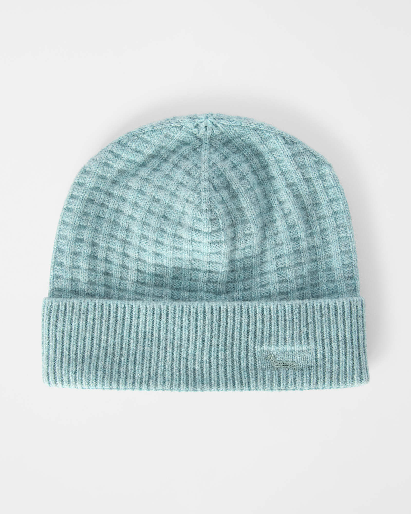 Men&rsquo;s light blue knitted pure cashmere beanie