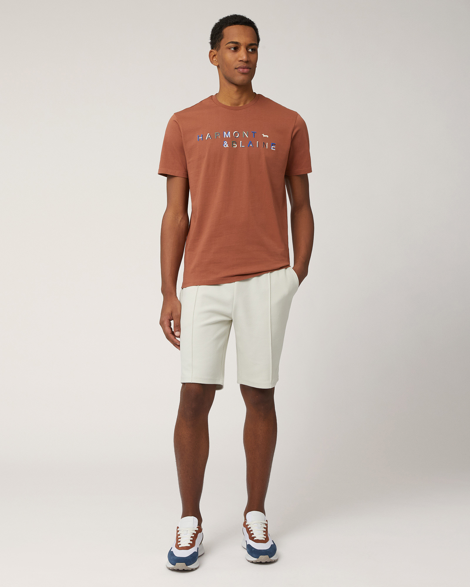 Bermuda Shorts with Drawstring and Back Pocket, Beige, large image number 3