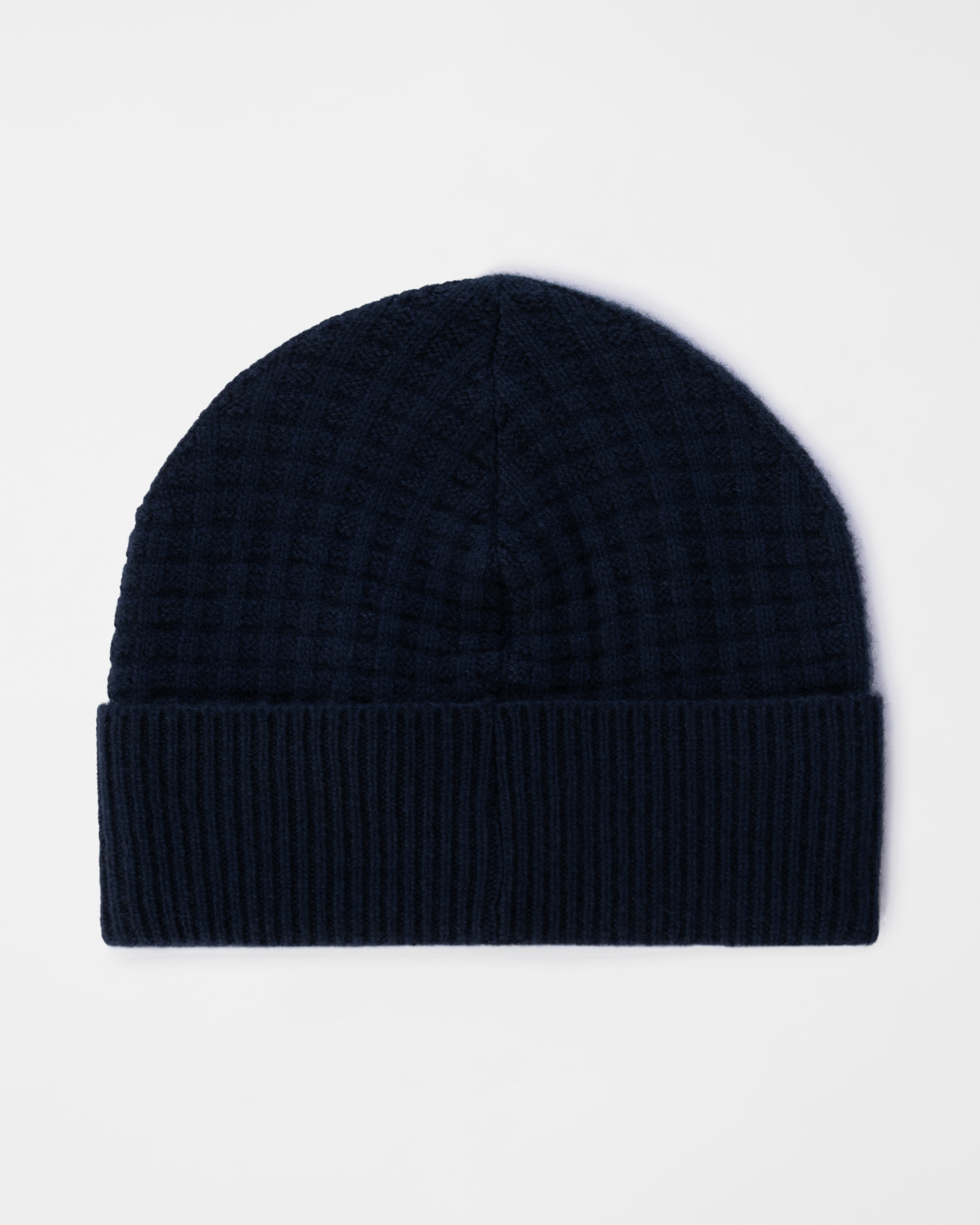 Men&rsquo;s pure cashmere knitted beanie, NAVY BLUE, large