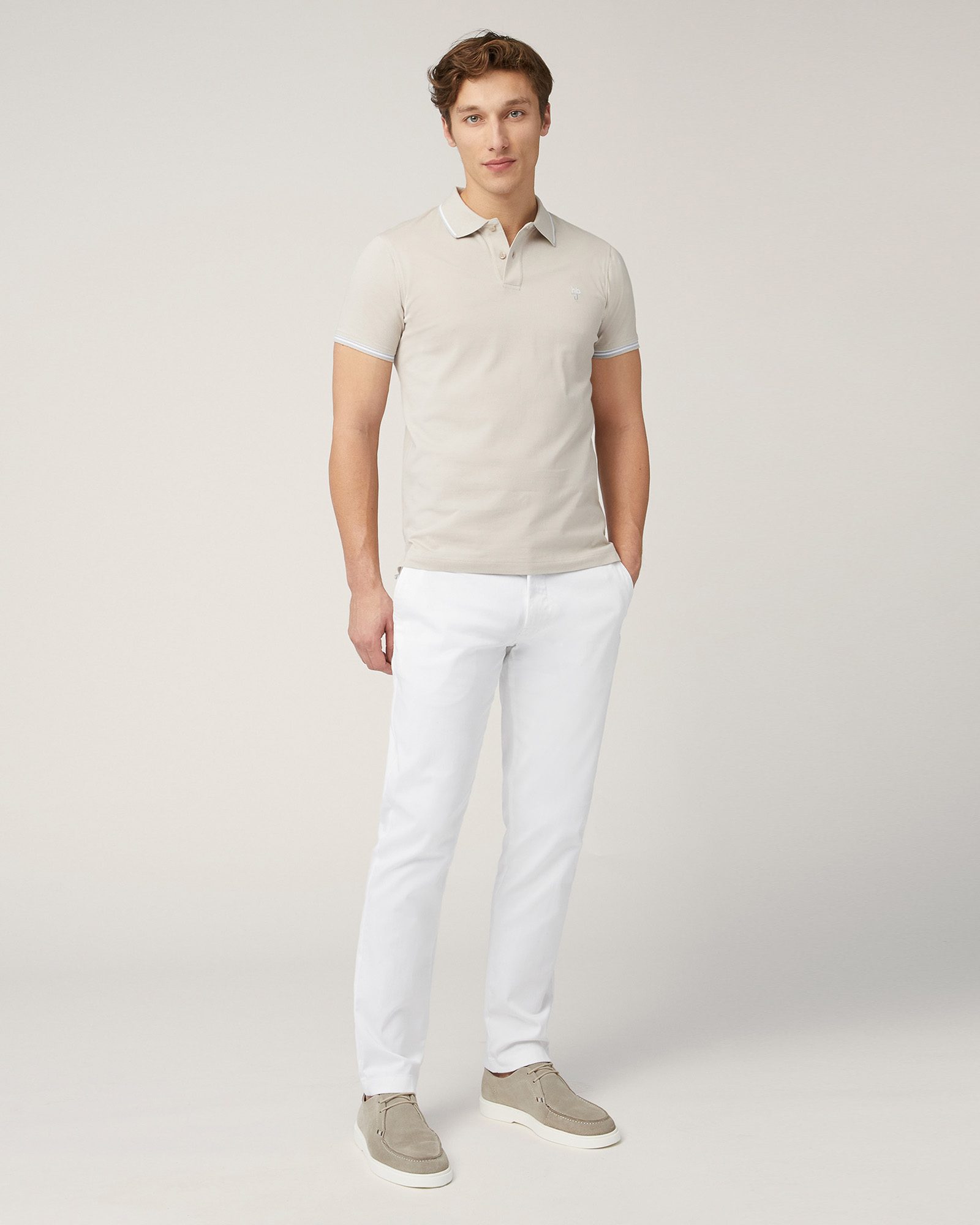 Pantaloni Chino In Twill, Bianco, large image number 3