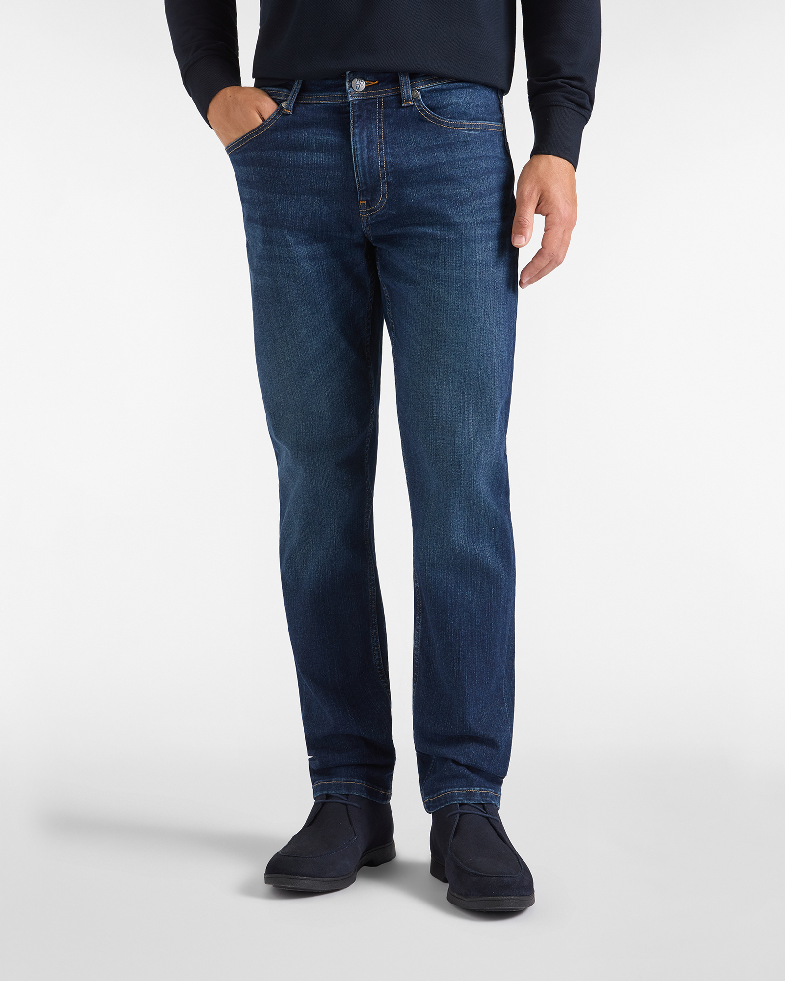Jeans HBJ Uomo Narrow Fit 5 Tasche in Denim Stretch Blu Denim
