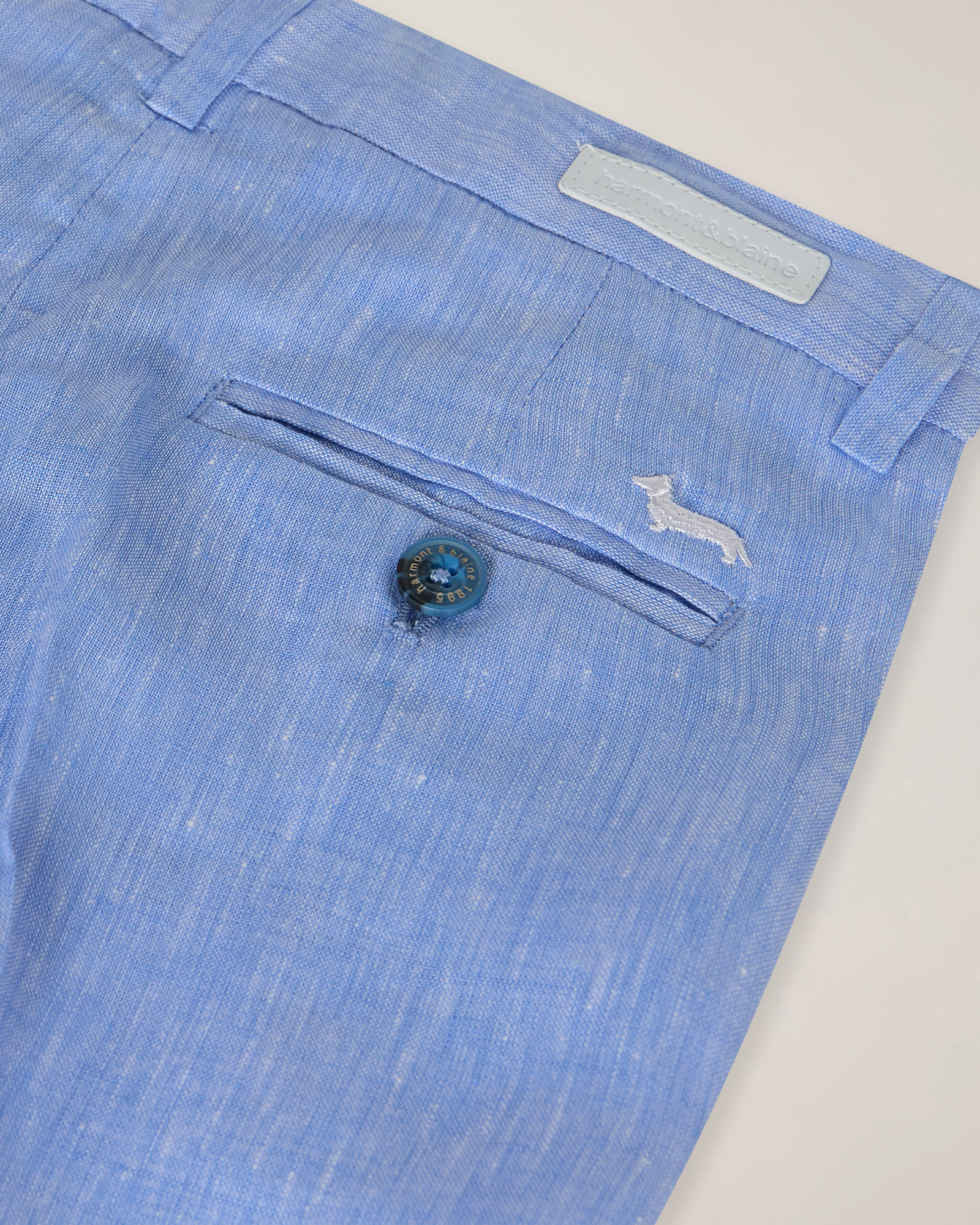 Linen bermuda shorts with slash pocket, Light Blue, large image number 2