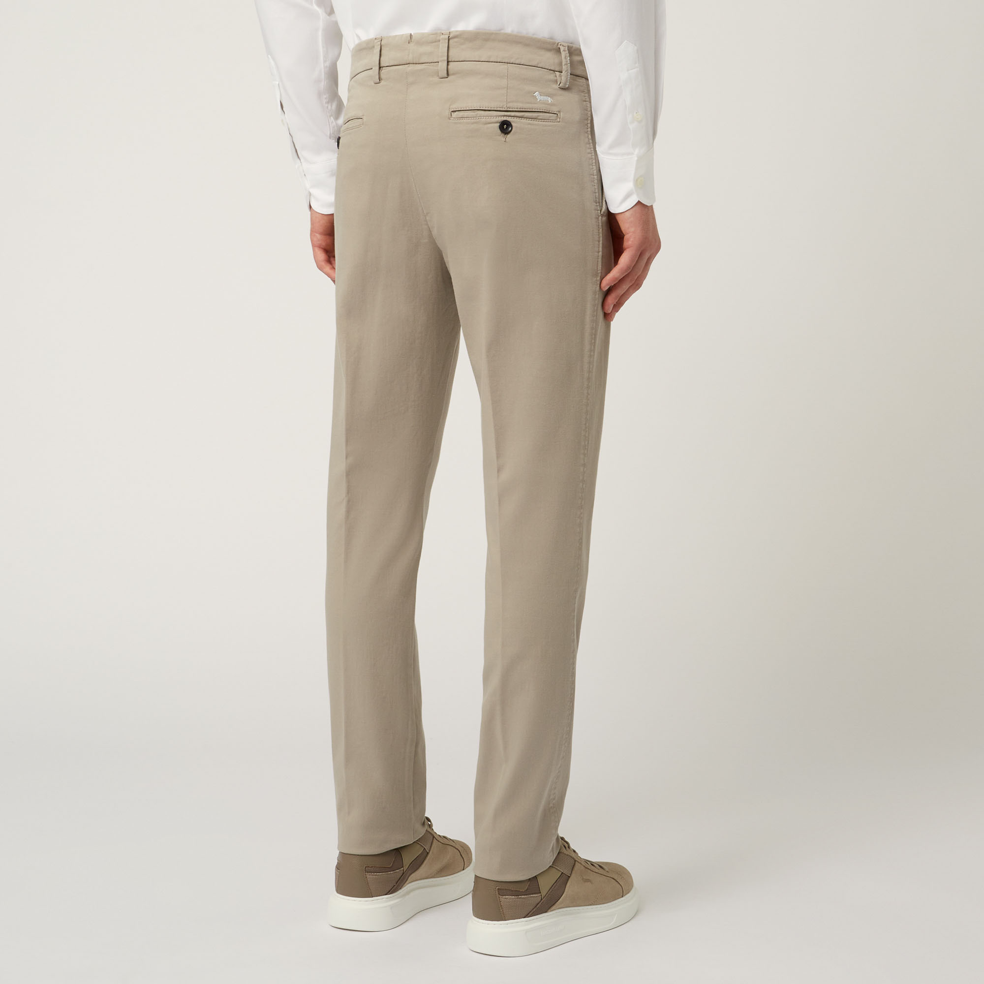 Pantalone Essentials in cotone stretch, Beige, large image number 1
