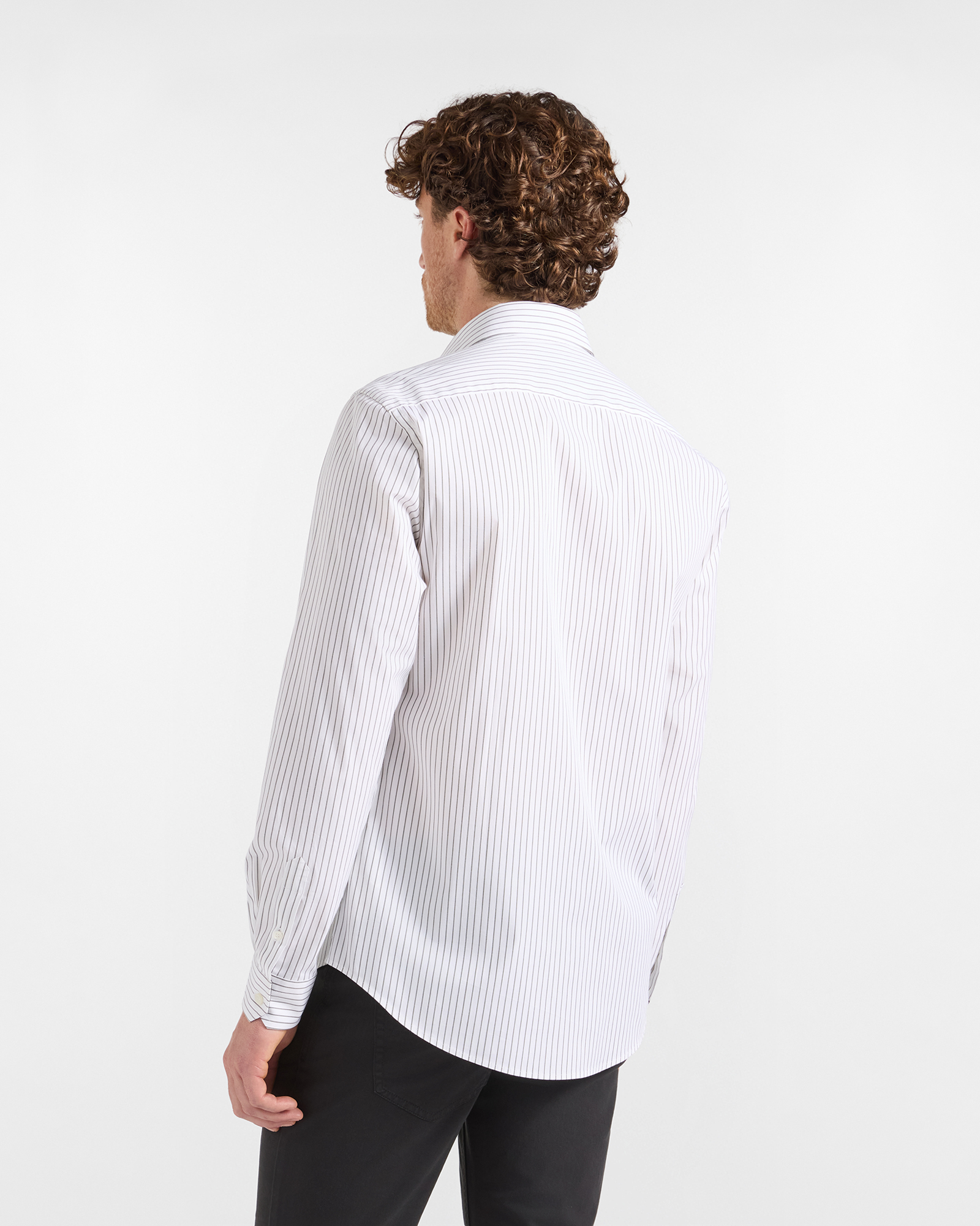Camicia HBJ Uomo a righe Narrow Fit in cotone stretch, VERDE, large image number 2