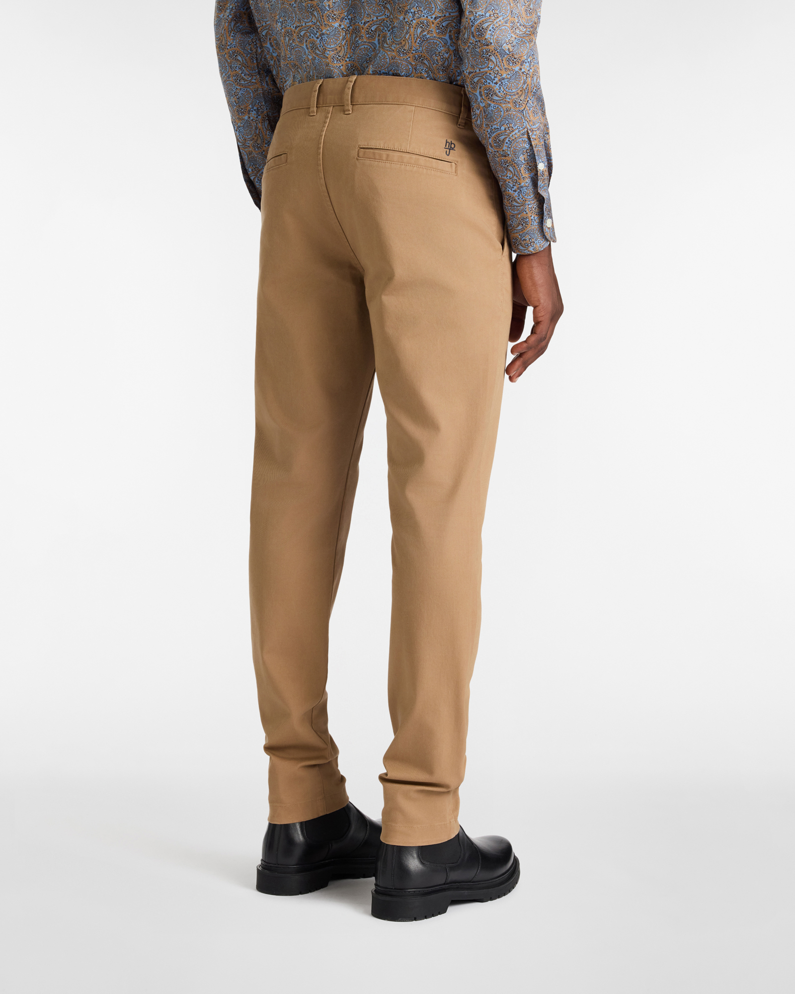 Pantaloni Chino Narrow Fit in Cotone Stretch, Marrone, large image number 1