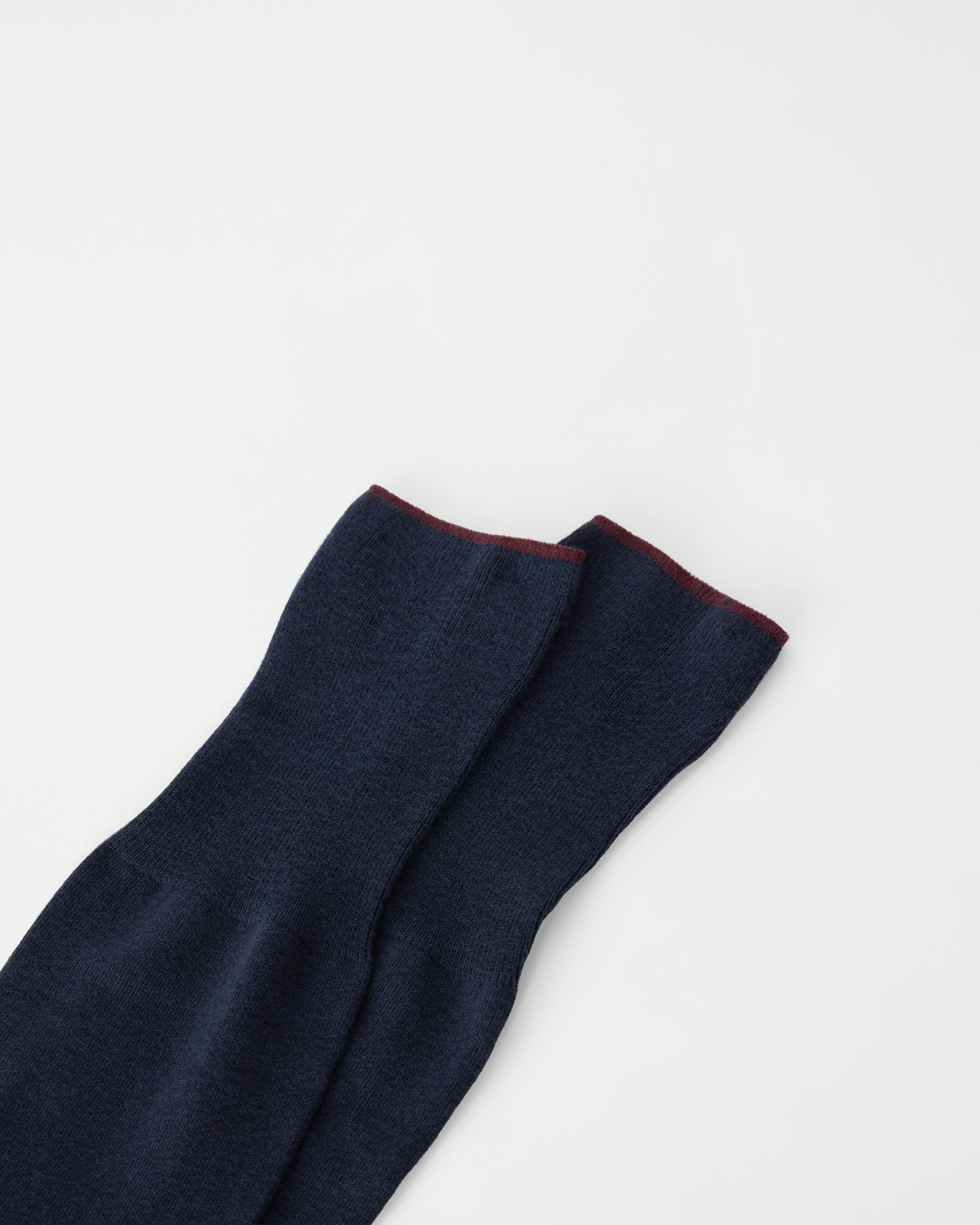 Long-leg cotton-cashmere socks, NAVY BLUE, large image number 2