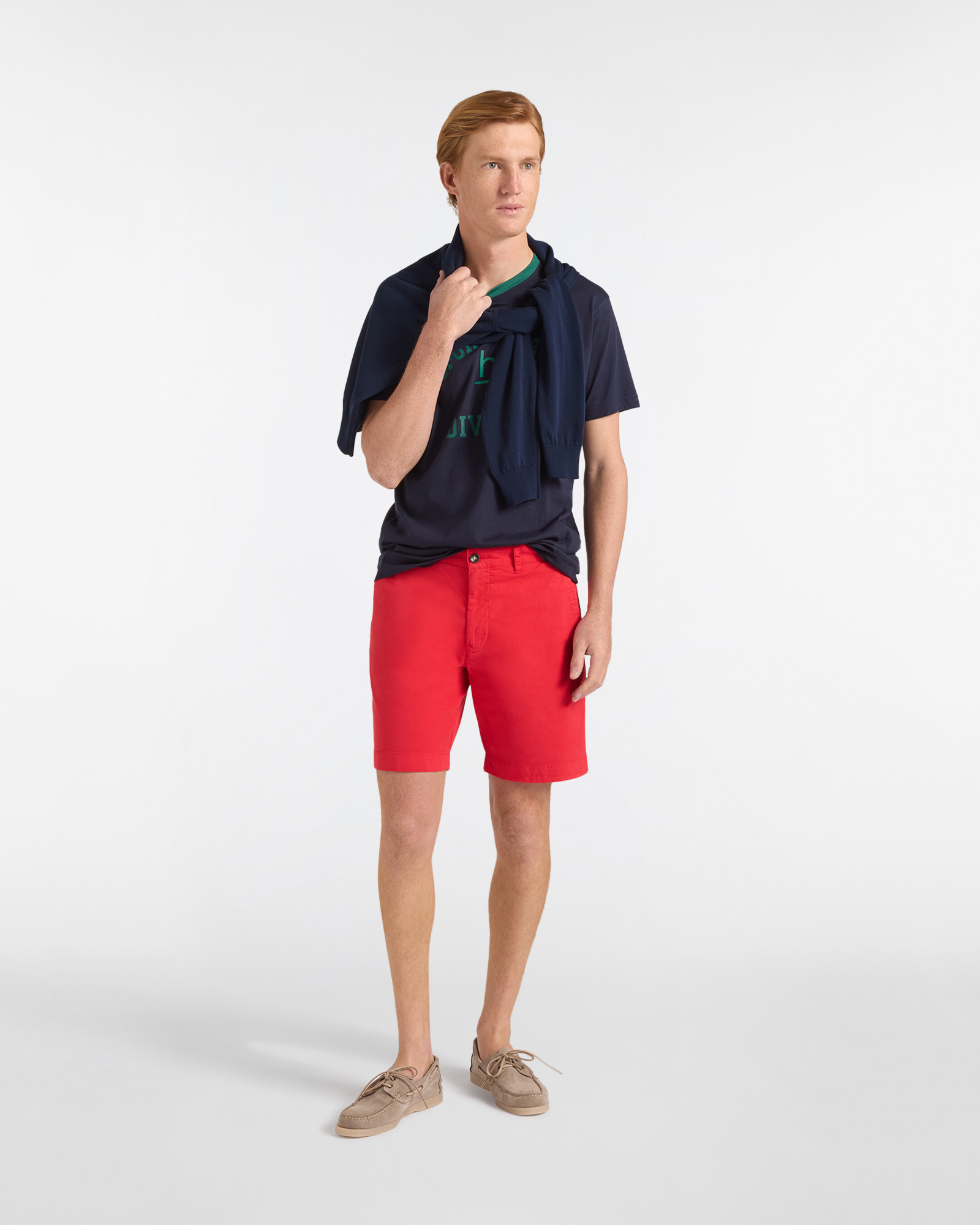 Bermuda Uomo Chino Narrow Fit, Rosso, large image number 3