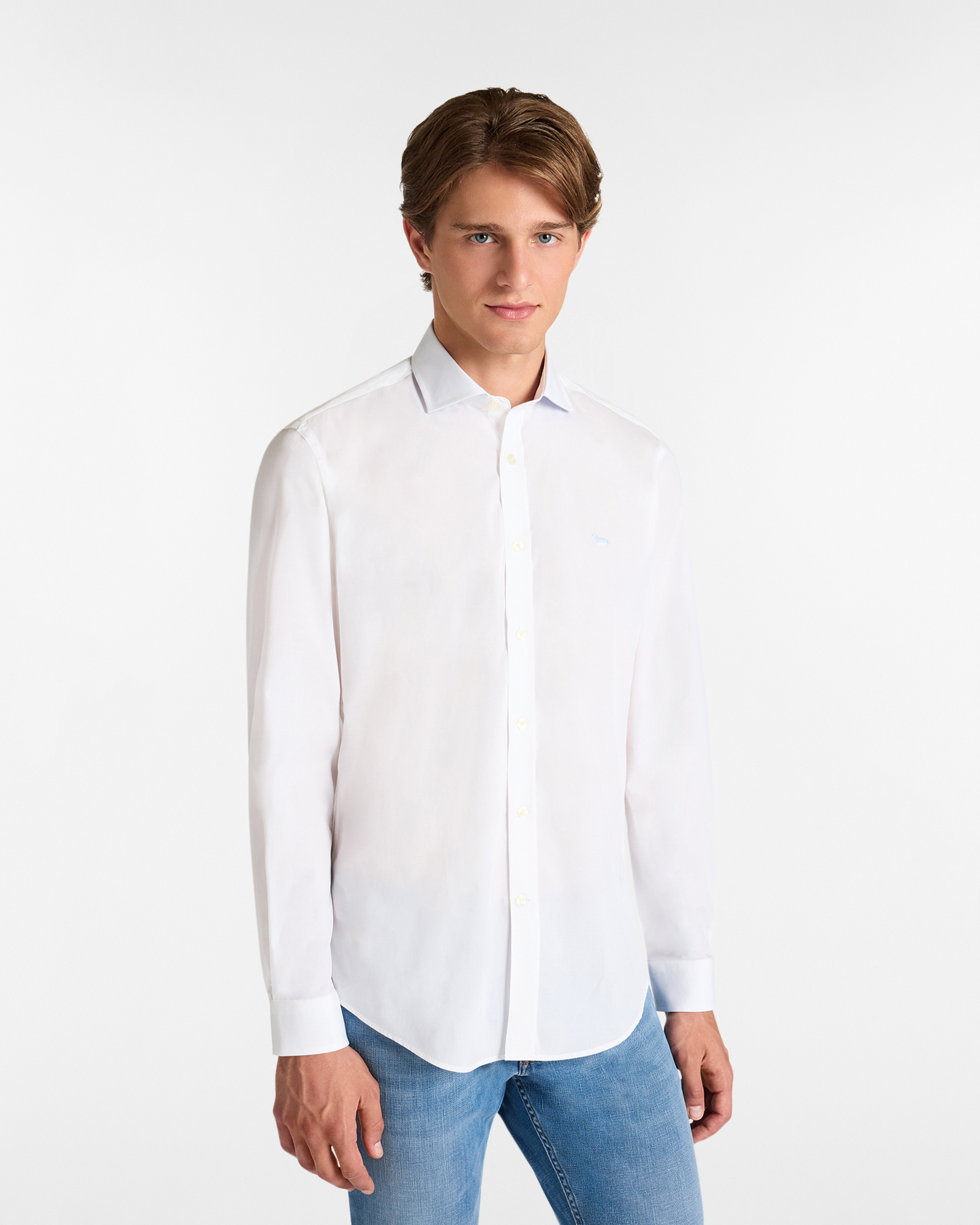 Camicia in Popeline Stretch, Bianco, large image number 0