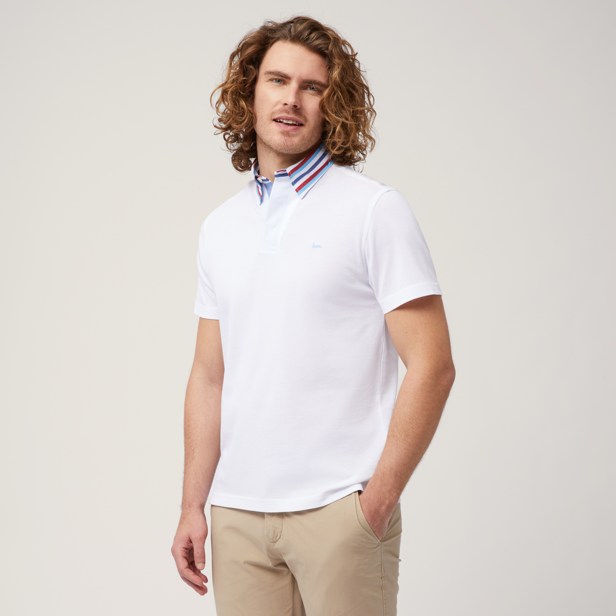 Vietri Polo Shirt with Multicolor Collar