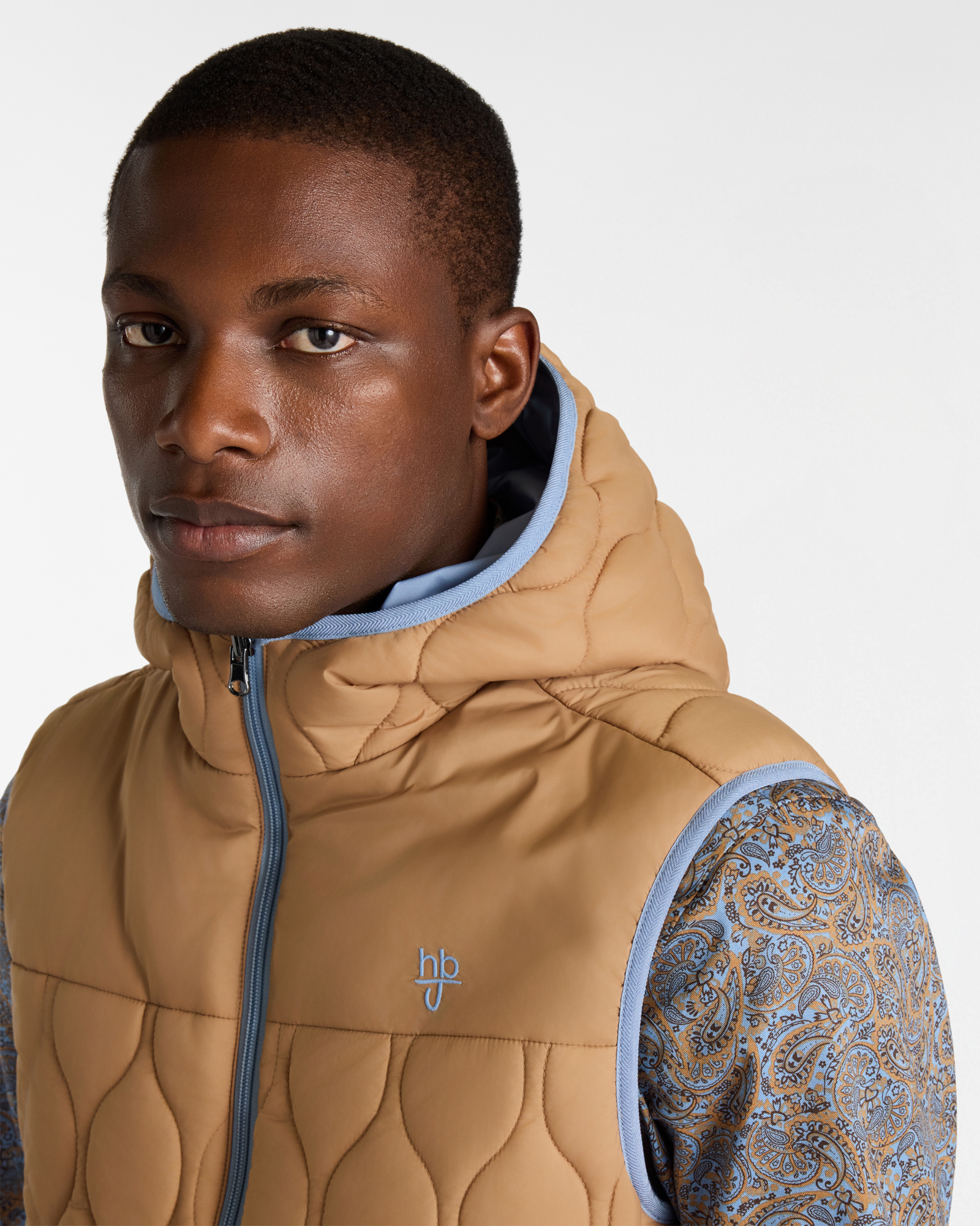 Double-Faced Hooded Vest, Light Blue, large image number 2