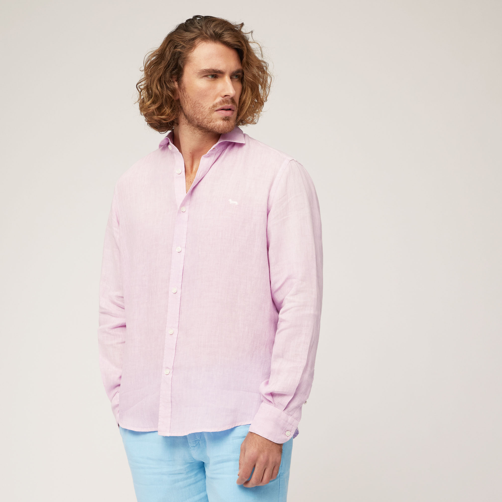 Linen Shirt, Lilac, large