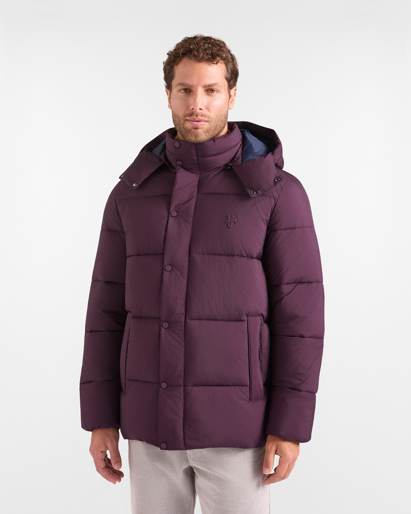 Giubbino HBJ Uomo Effetto Piumino in Nylon Prugna
