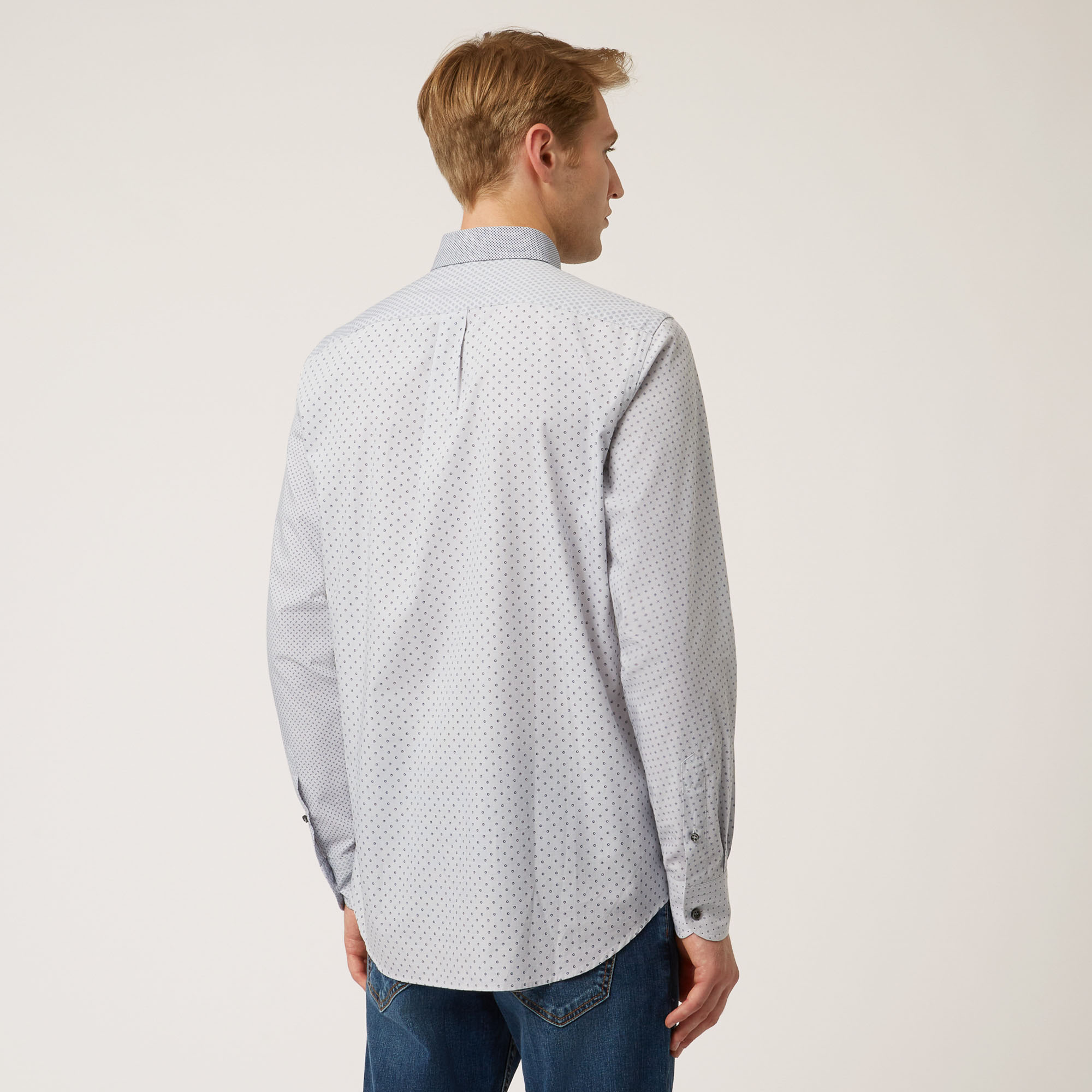 Camicia In Cotone Stile Patchwork, Grigio, large image number 1