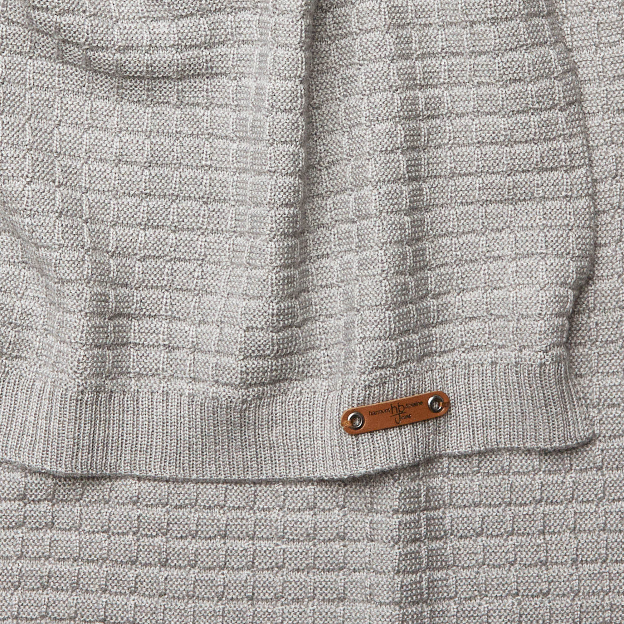 Sciarpa In Misto Lana Con Texture 3D, Grigio Acciaio, large image number 1