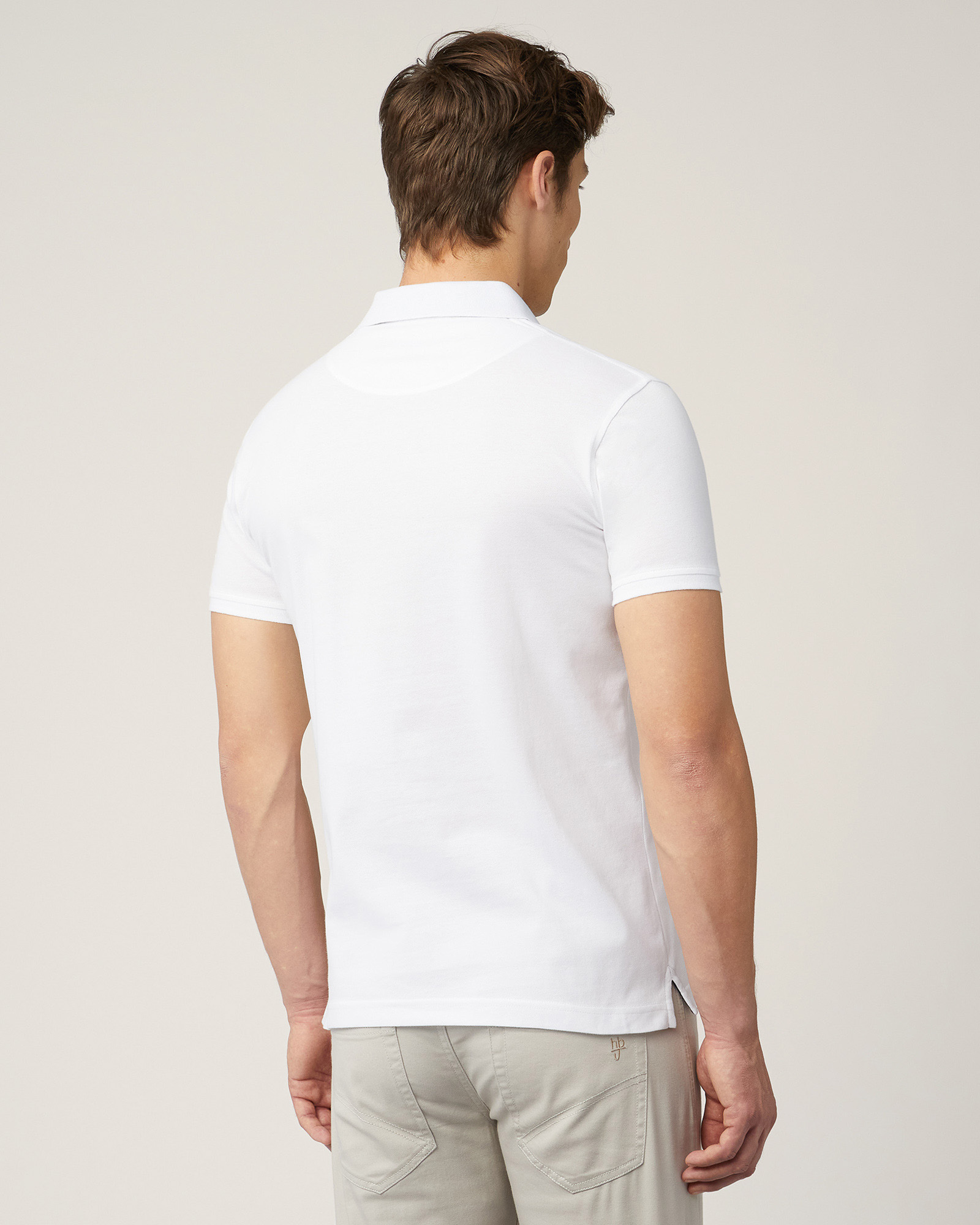 Narrow-Fit Cotton Polo, White, large image number 1