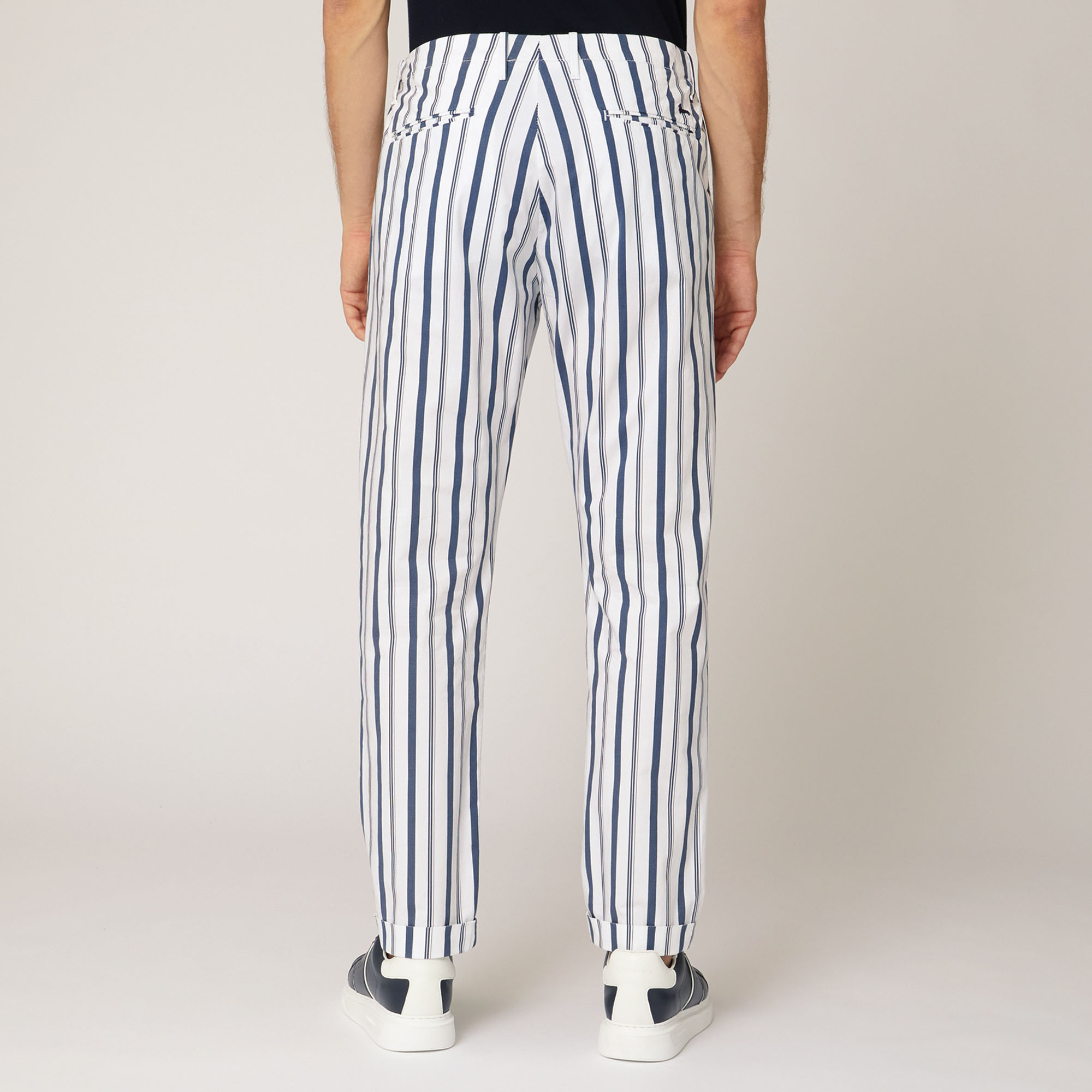 Striped Chino Pants, White, large image number 1