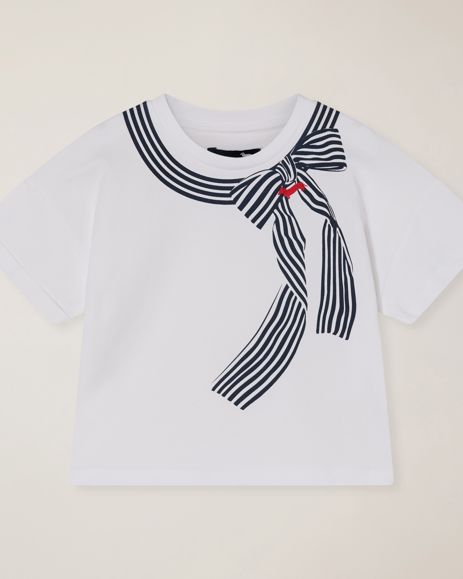 T-shirt con fiocco a righe