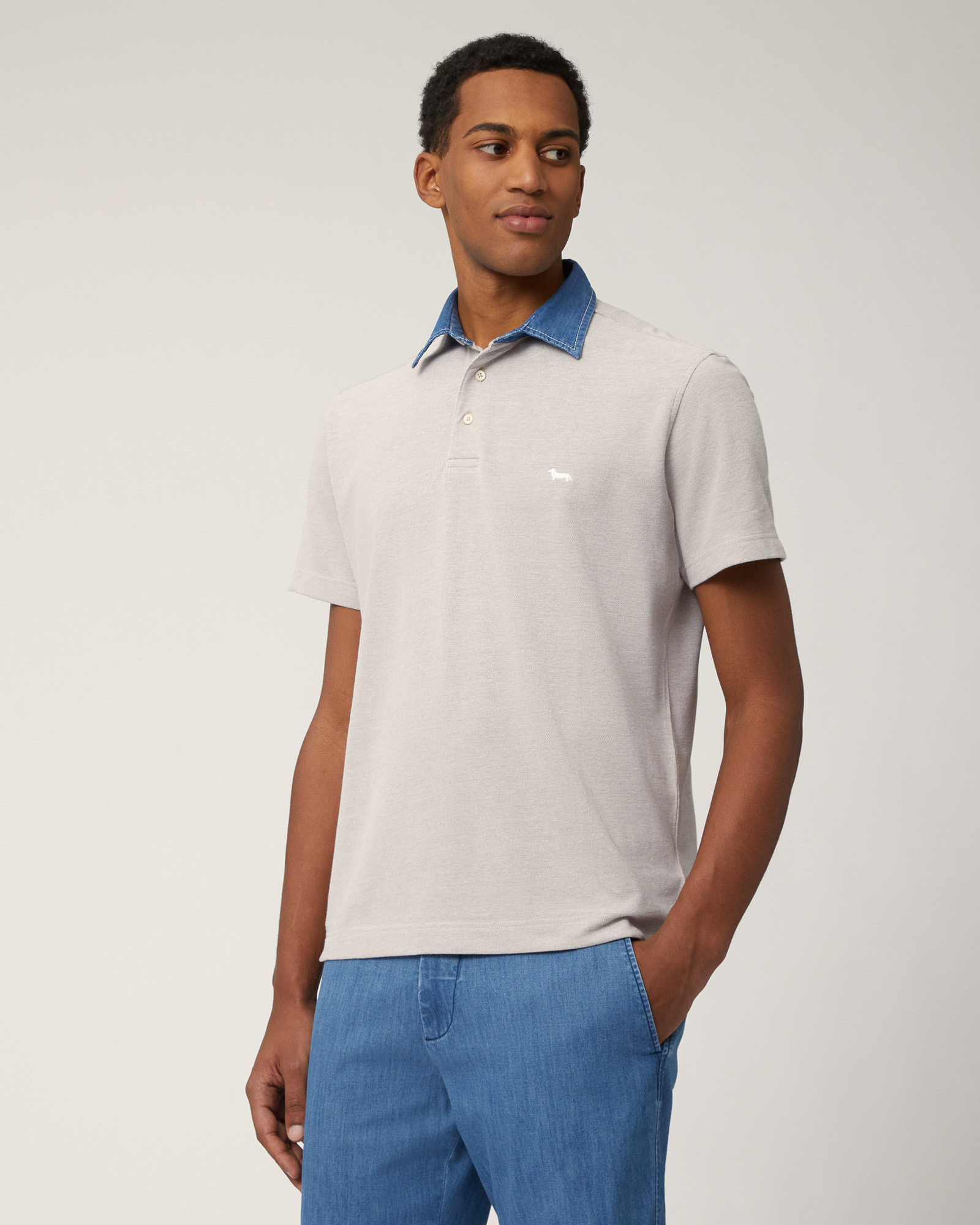 Vietri Polo with Denim Collar