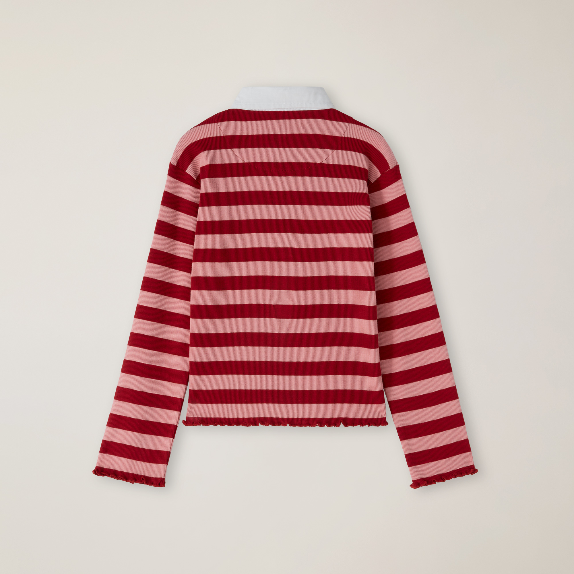 Polo Rayé En Coton Biologique Avec Badge Pailleté