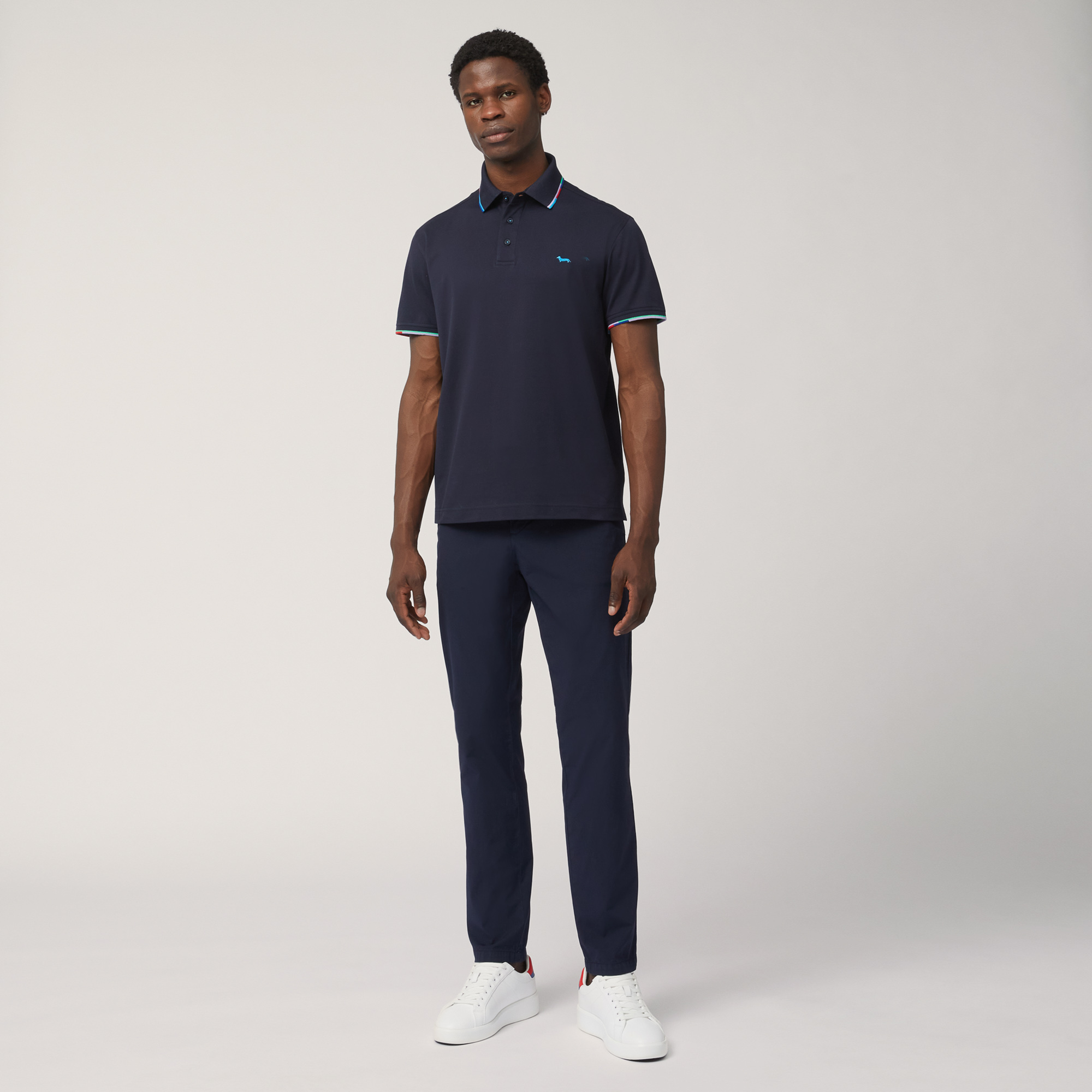 Polo with Multicolor Details, Blue, large image number 3