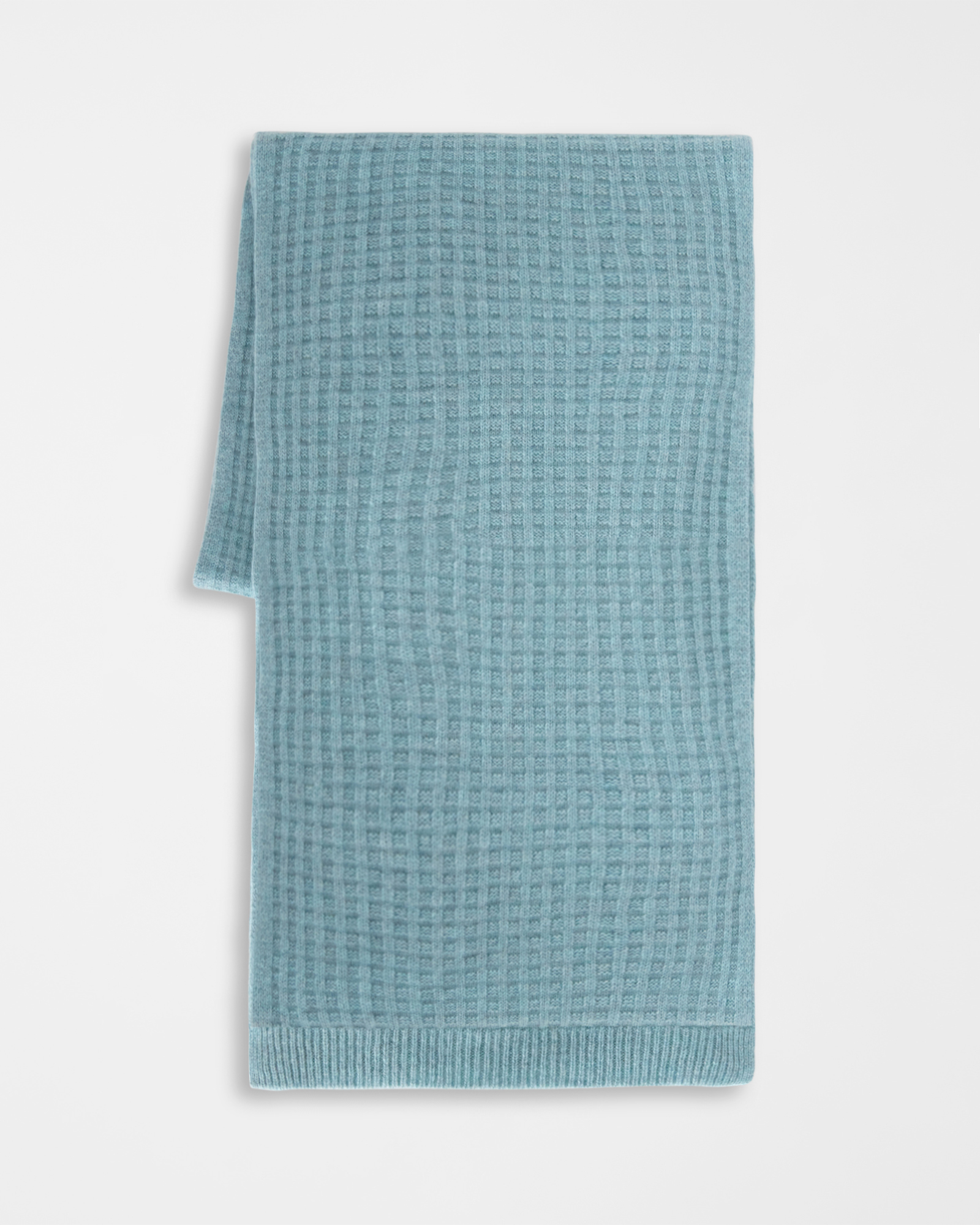 Men&rsquo;s pure cashmere knitted scarf in light blue