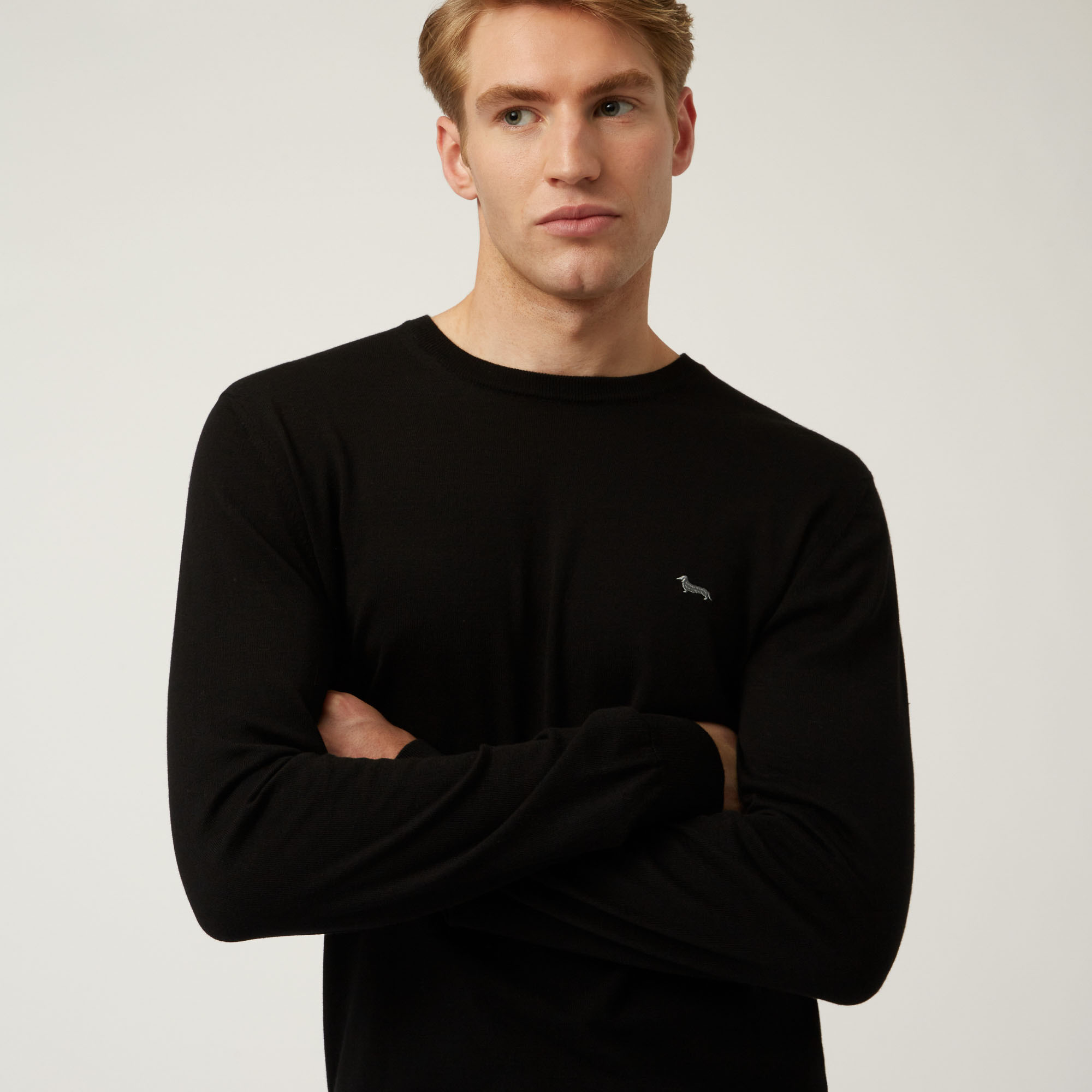 Maglia Essentials in cotone e cashmere, Nero, large image number 2