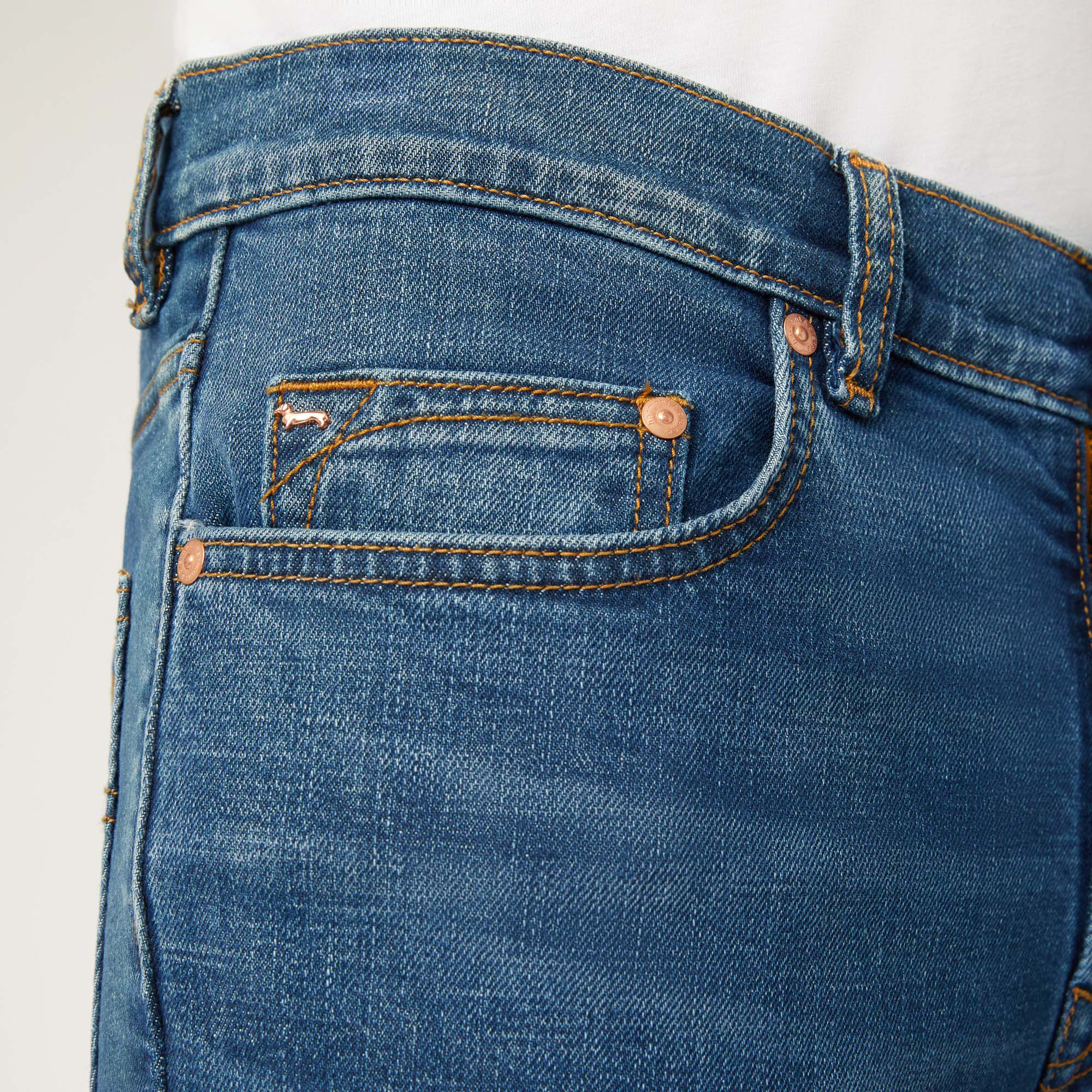 Pantaloni Narrow Fit In Denim, Blu Denim, large image number 2