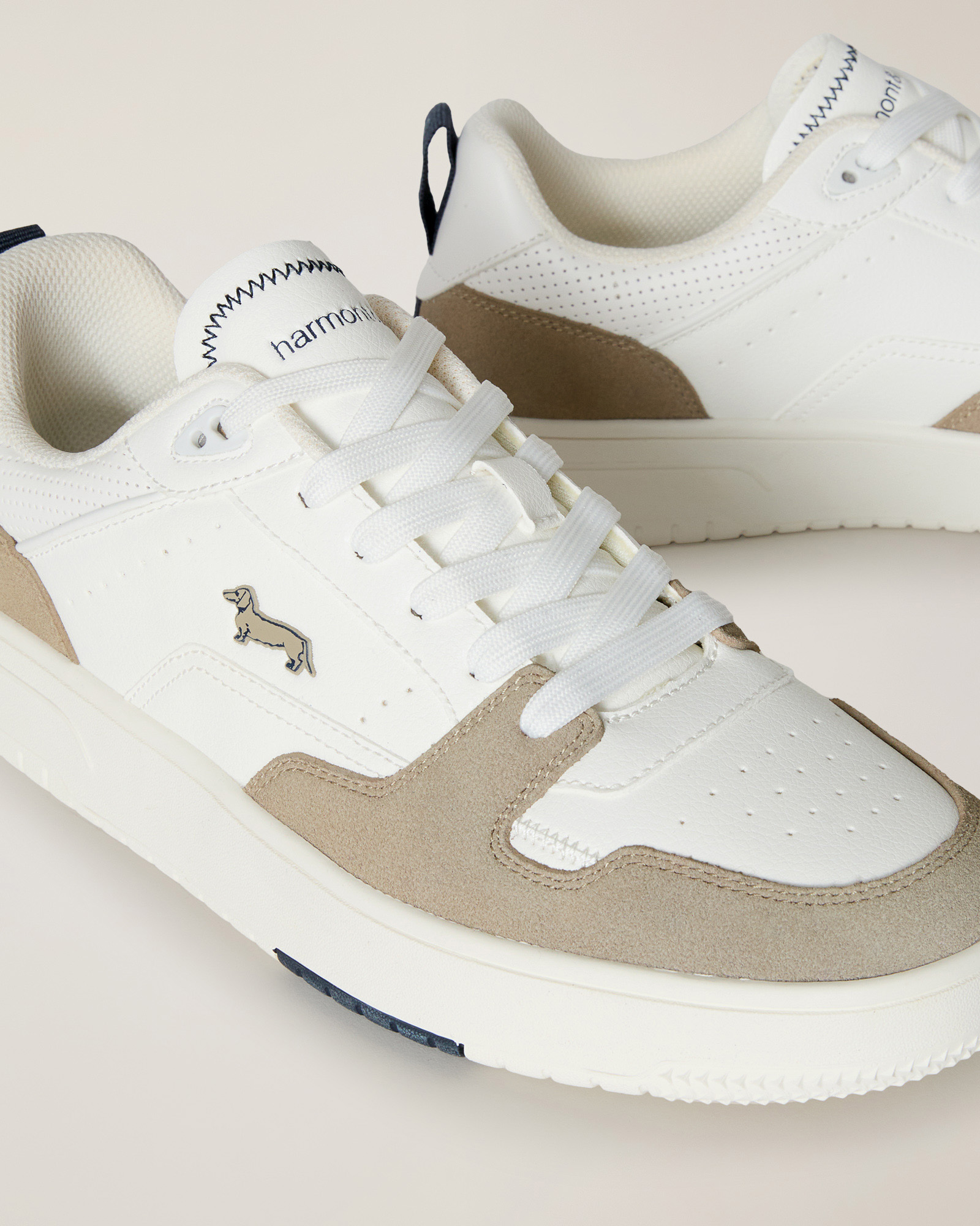 Sneaker Mix Di Materiali, Beige/Bianco, large image number 3
