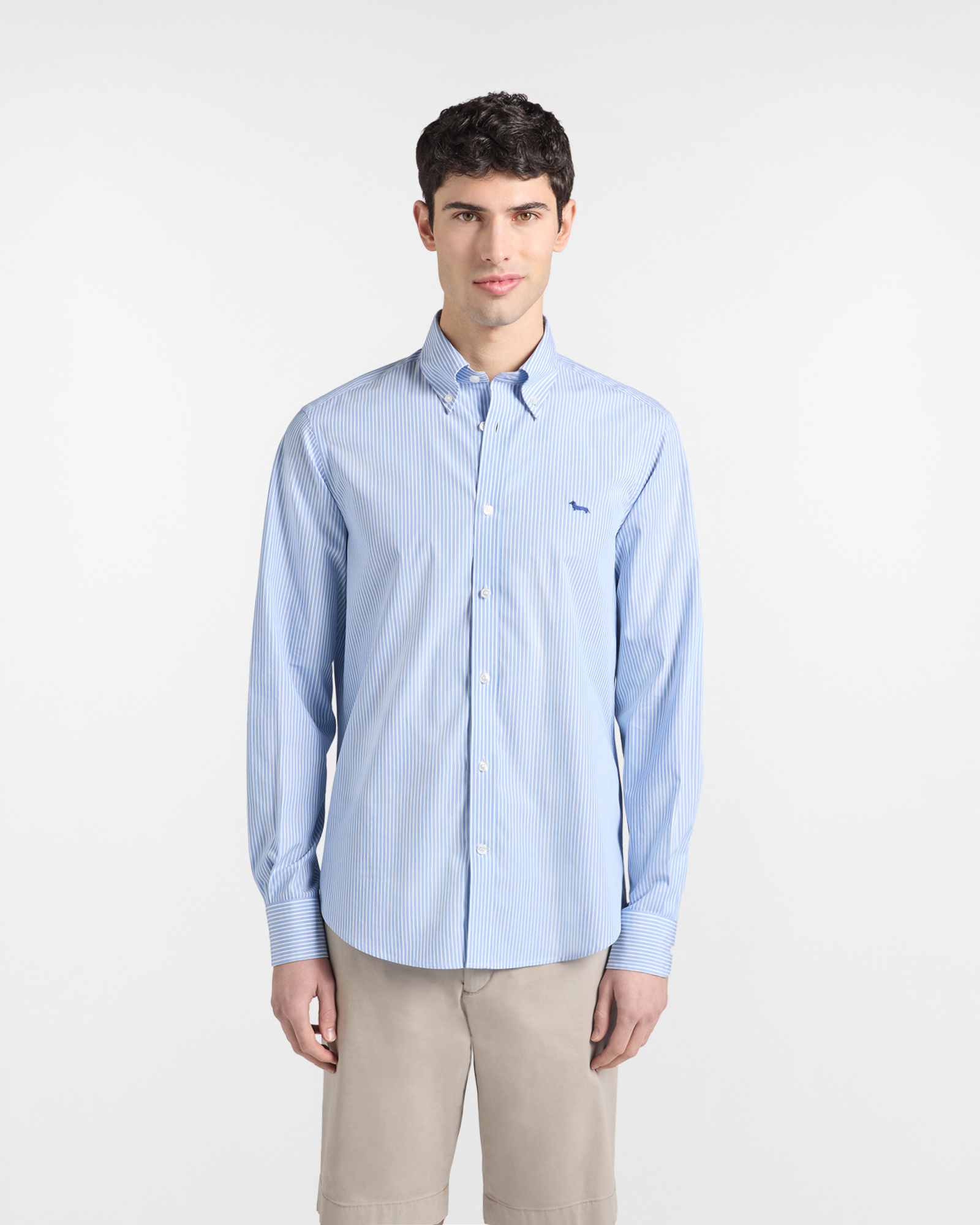 Harmont&Blaine - Camicia a righe regular fit, Uomo, Celeste, Taglia: M