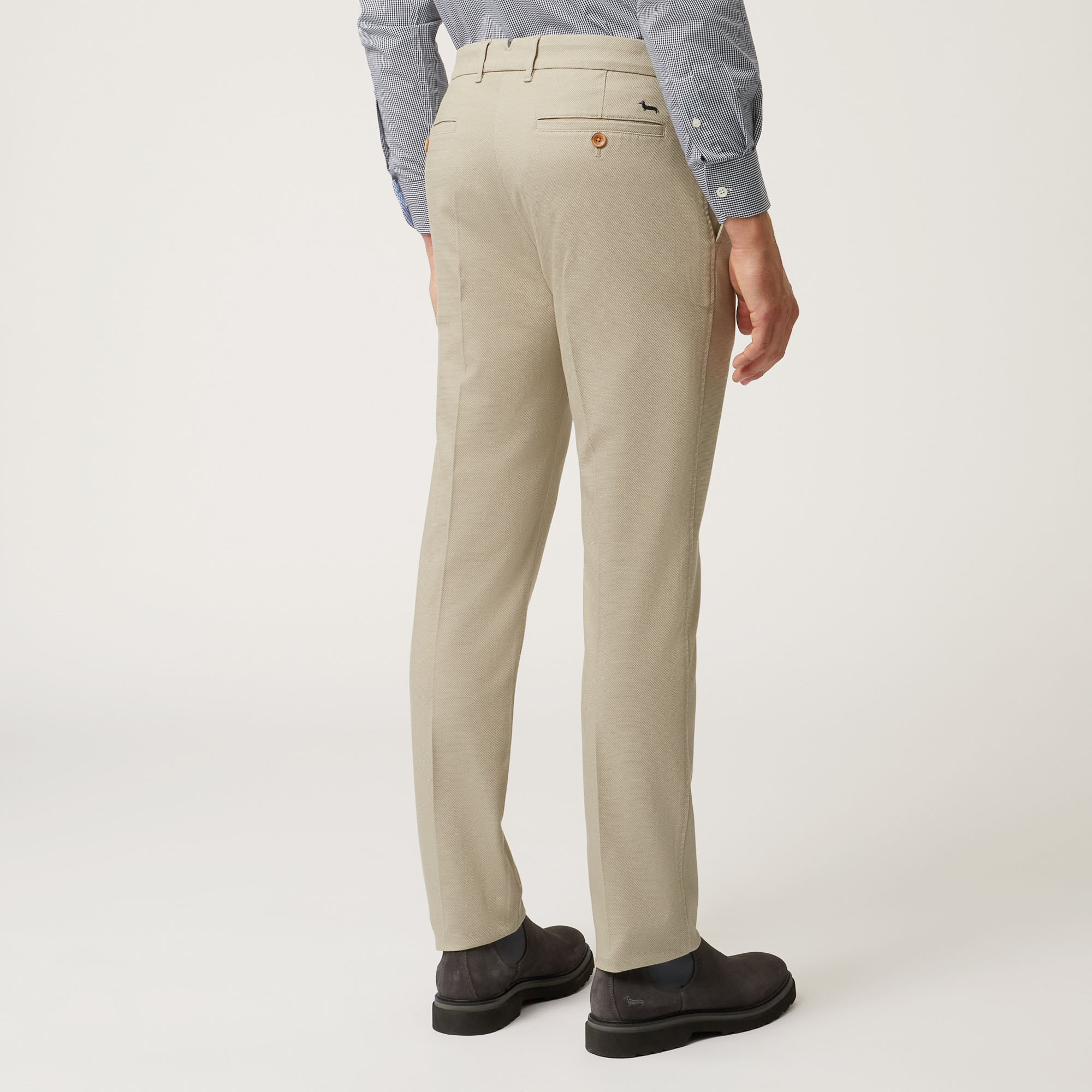 Pantalone Chino Narrow Fit In Cotone Stretch, Beige, large
