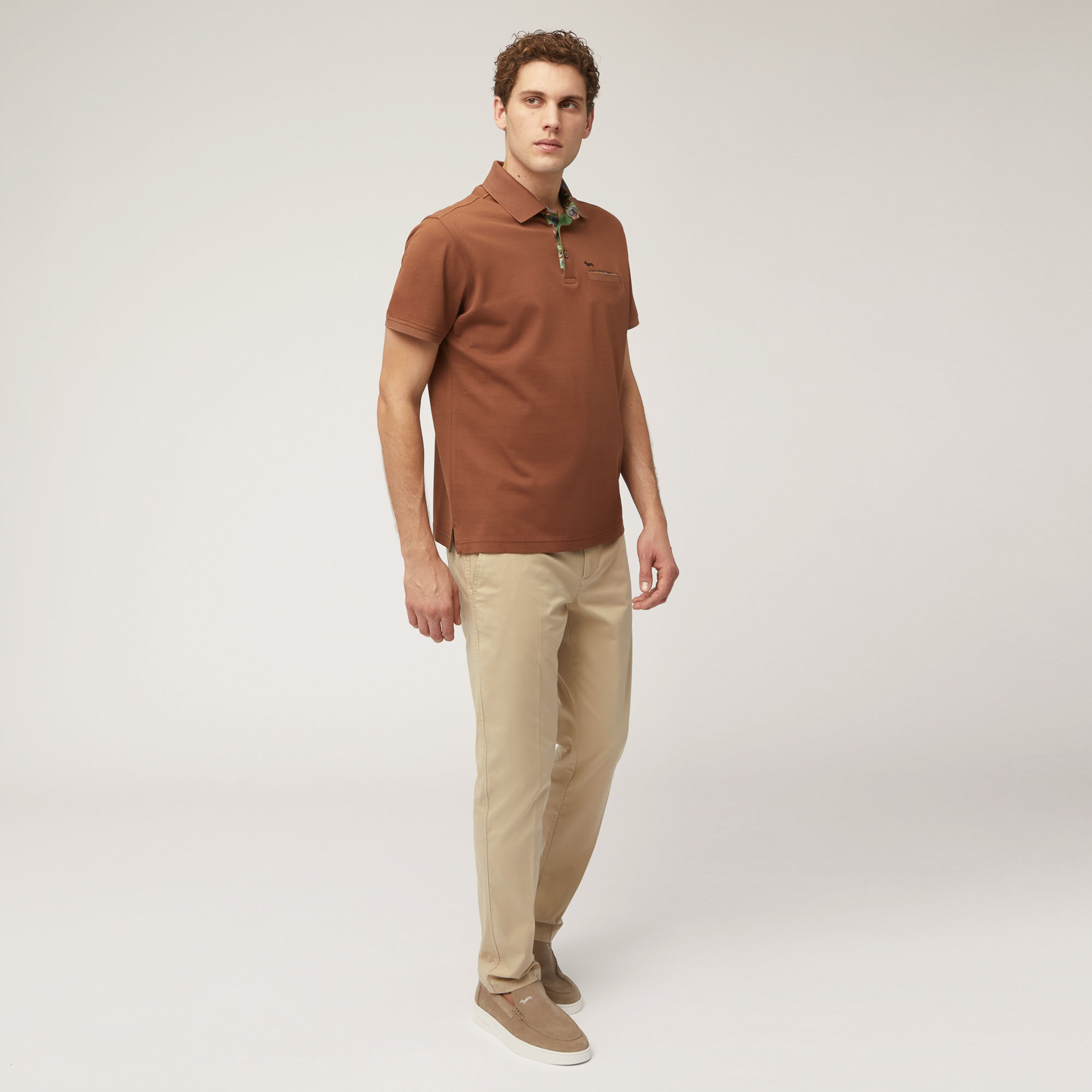Polo with Printed Details, Brown, large image number 3
