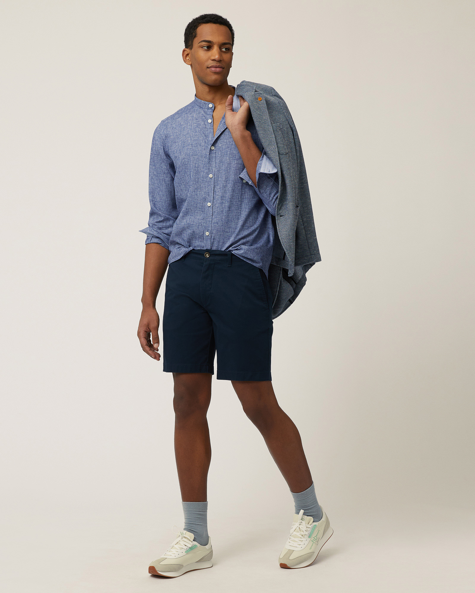 Twill Chino Shorts, Dark Blue, large image number 3