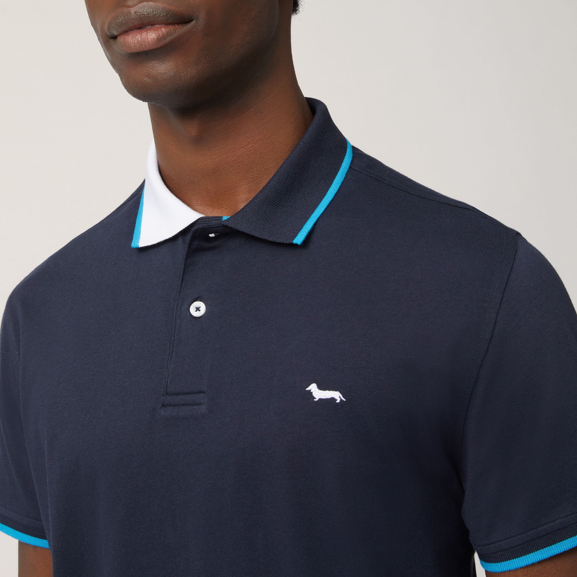 Polo with Two-Tone Collar, Blue, large image number 2