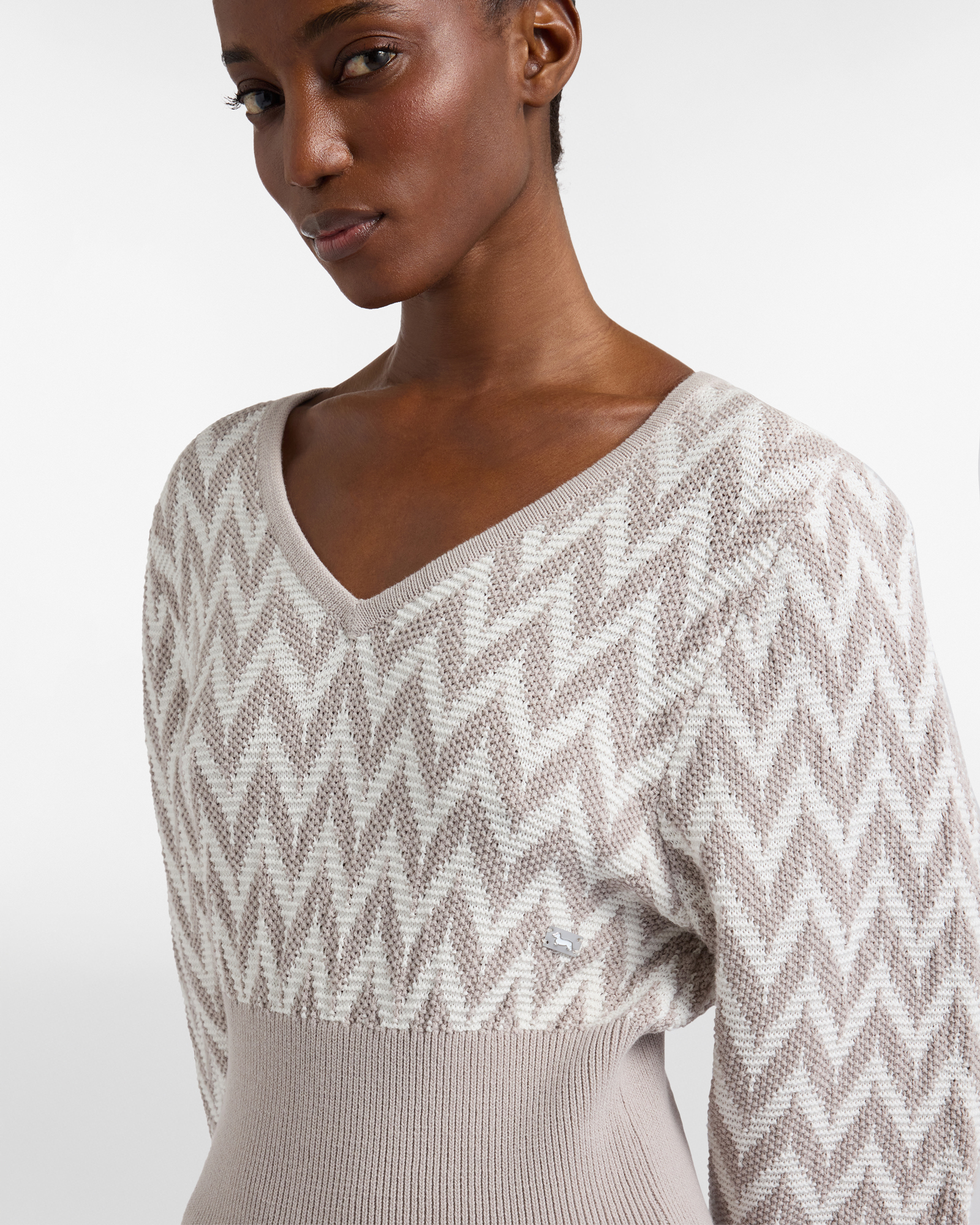 V-neck top with wide sleeves, Gray, large image number 2
