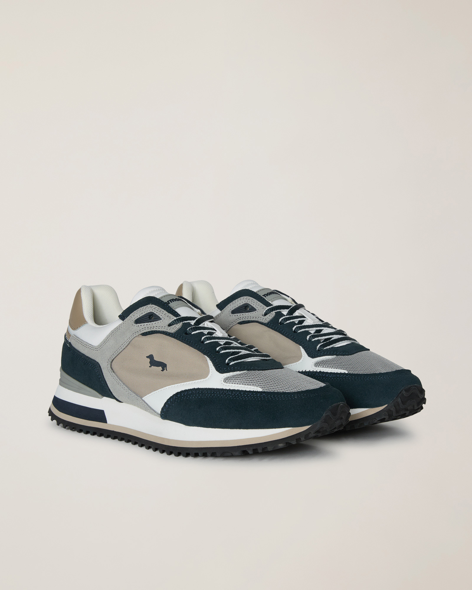 Mixed-material and colors sneaker, Blue/Grey, large image number 1
